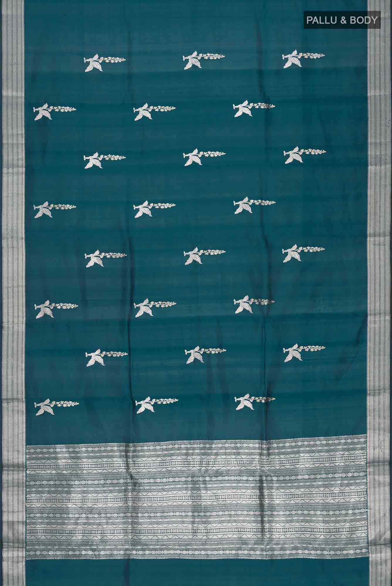 Blue Banarasi Katan Silk Saree