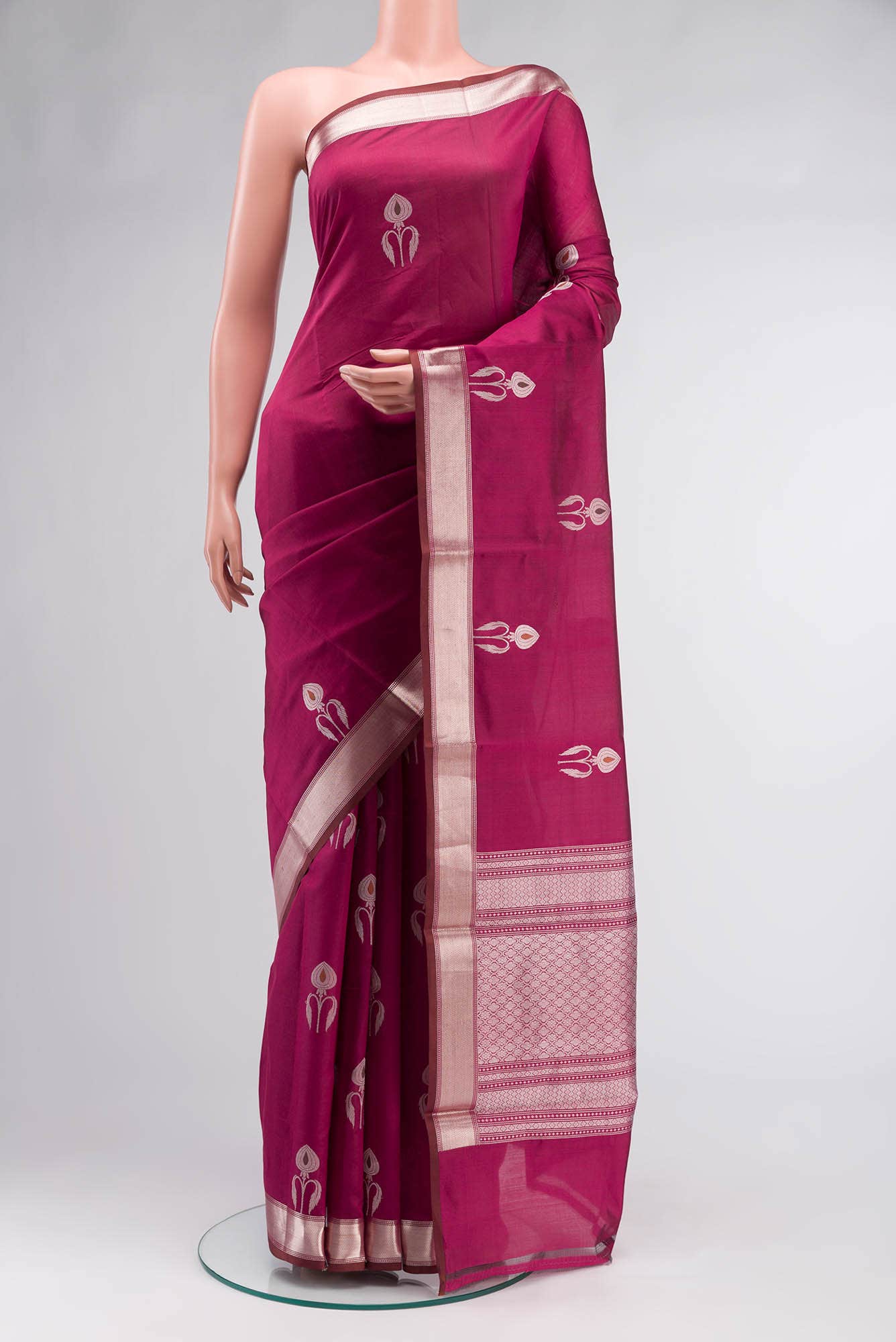Magenta Banarasi Katan Silk Saree