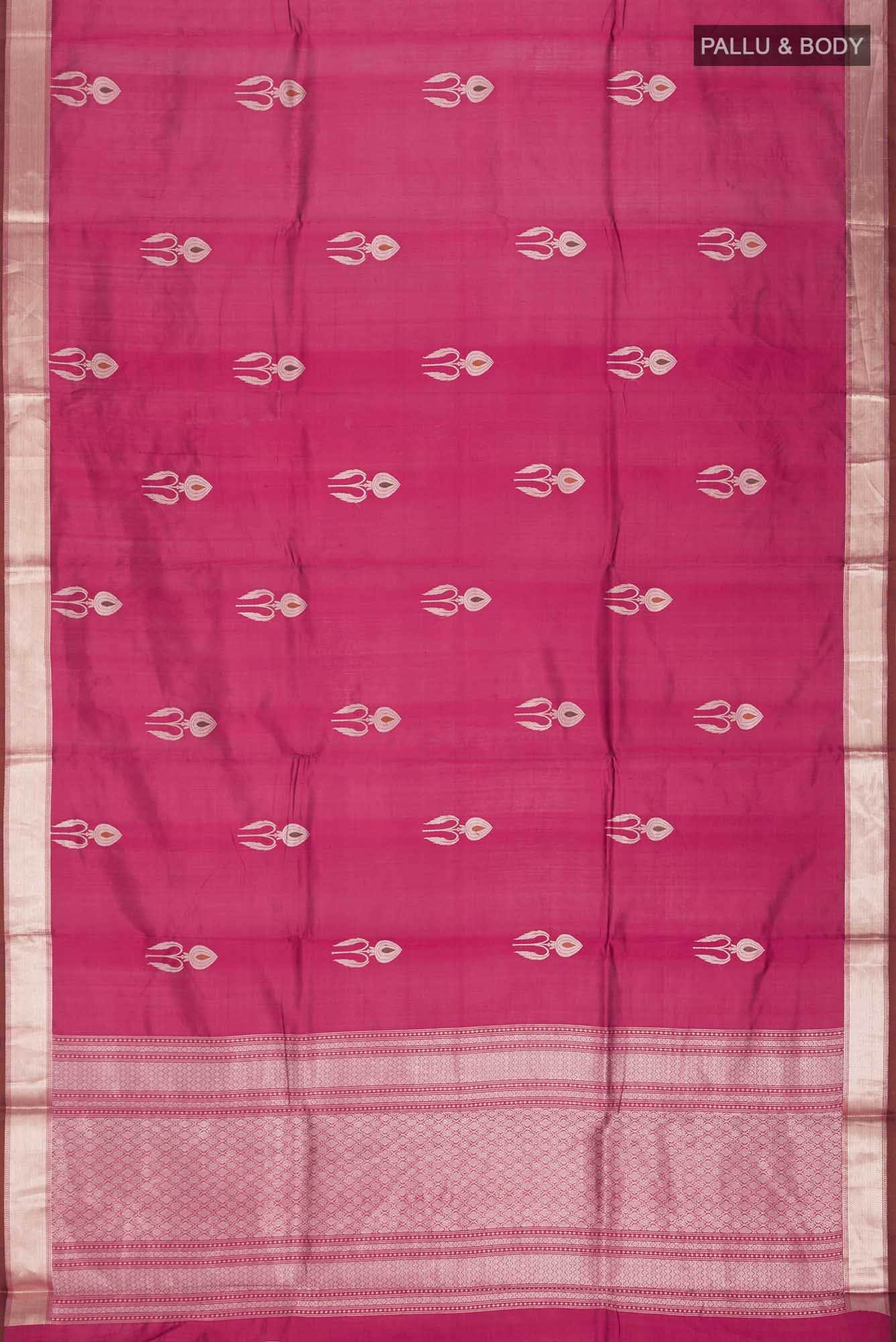 Magenta Banarasi Katan Silk Saree