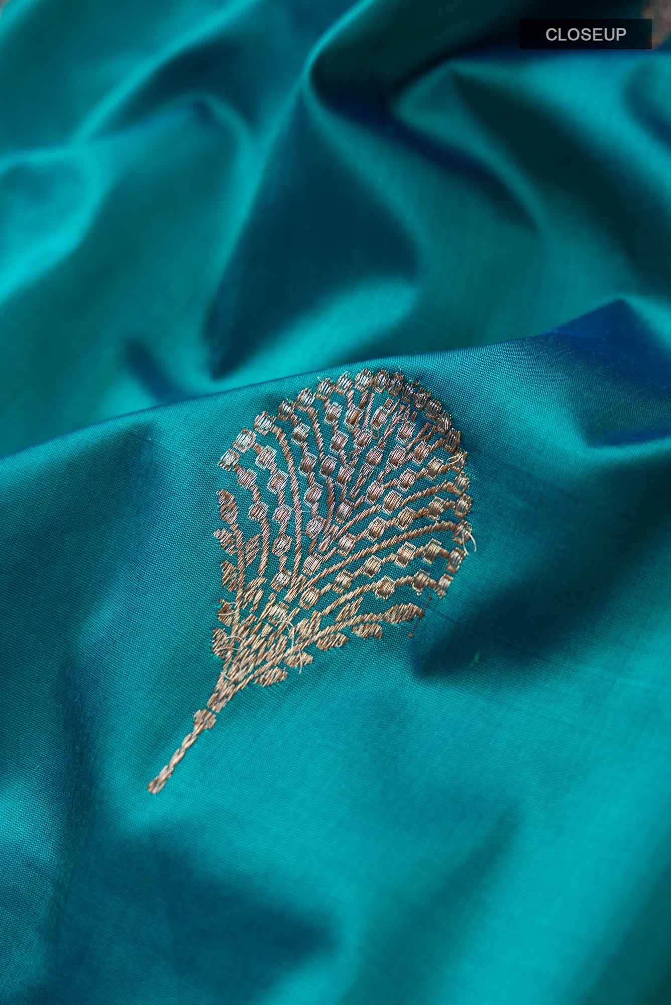 Blue Banarasi Katan Silk Saree