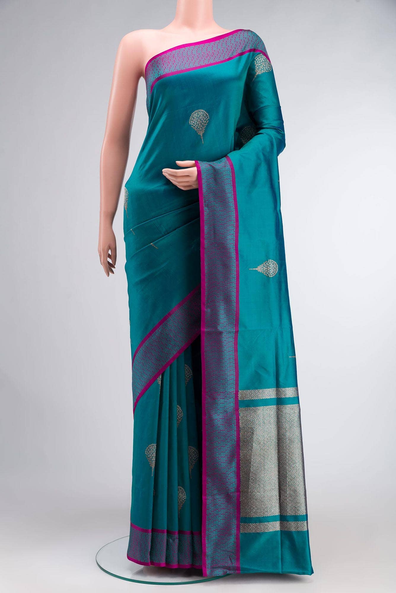 Blue Banarasi Katan Silk Saree