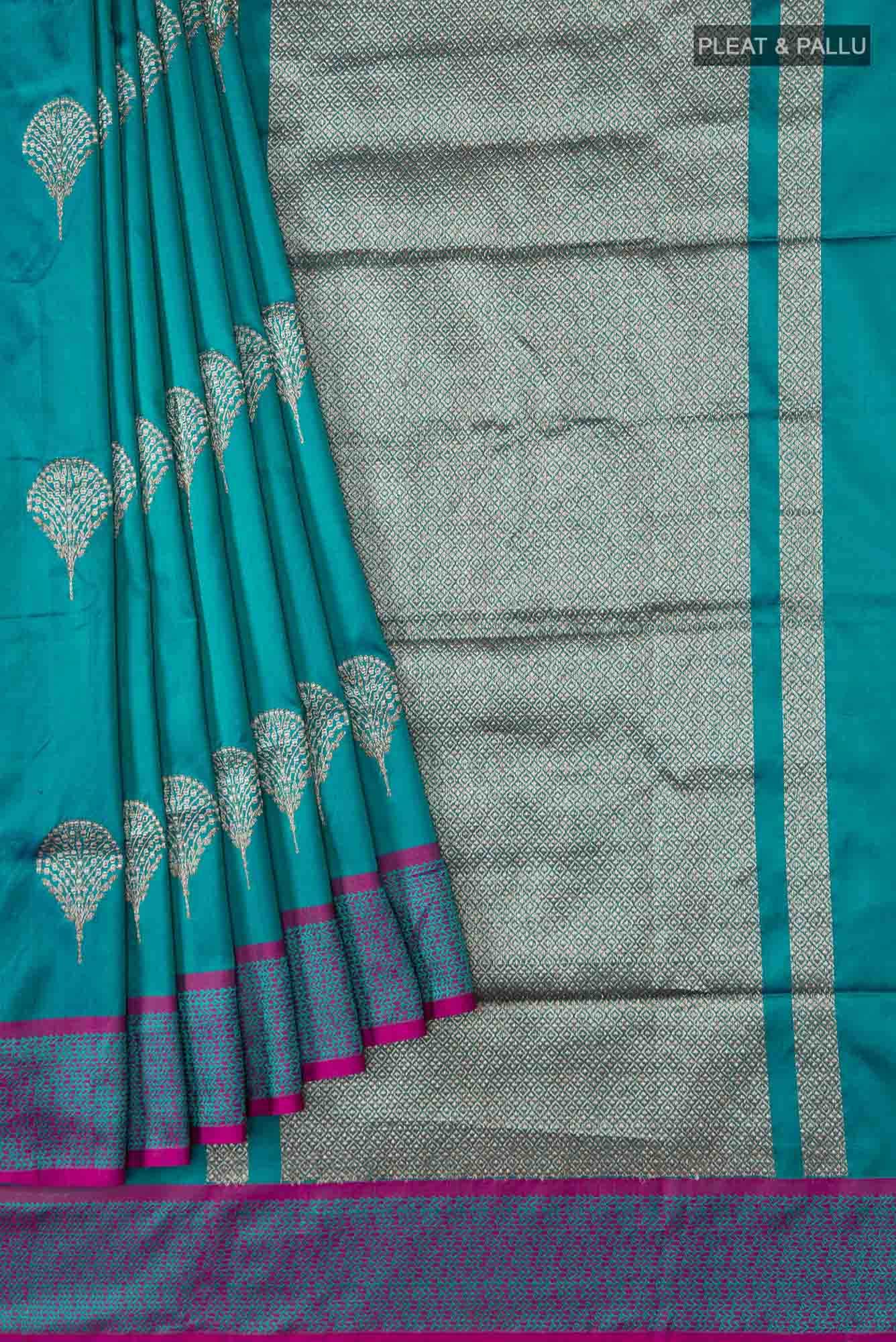 Blue Banarasi Katan Silk Saree