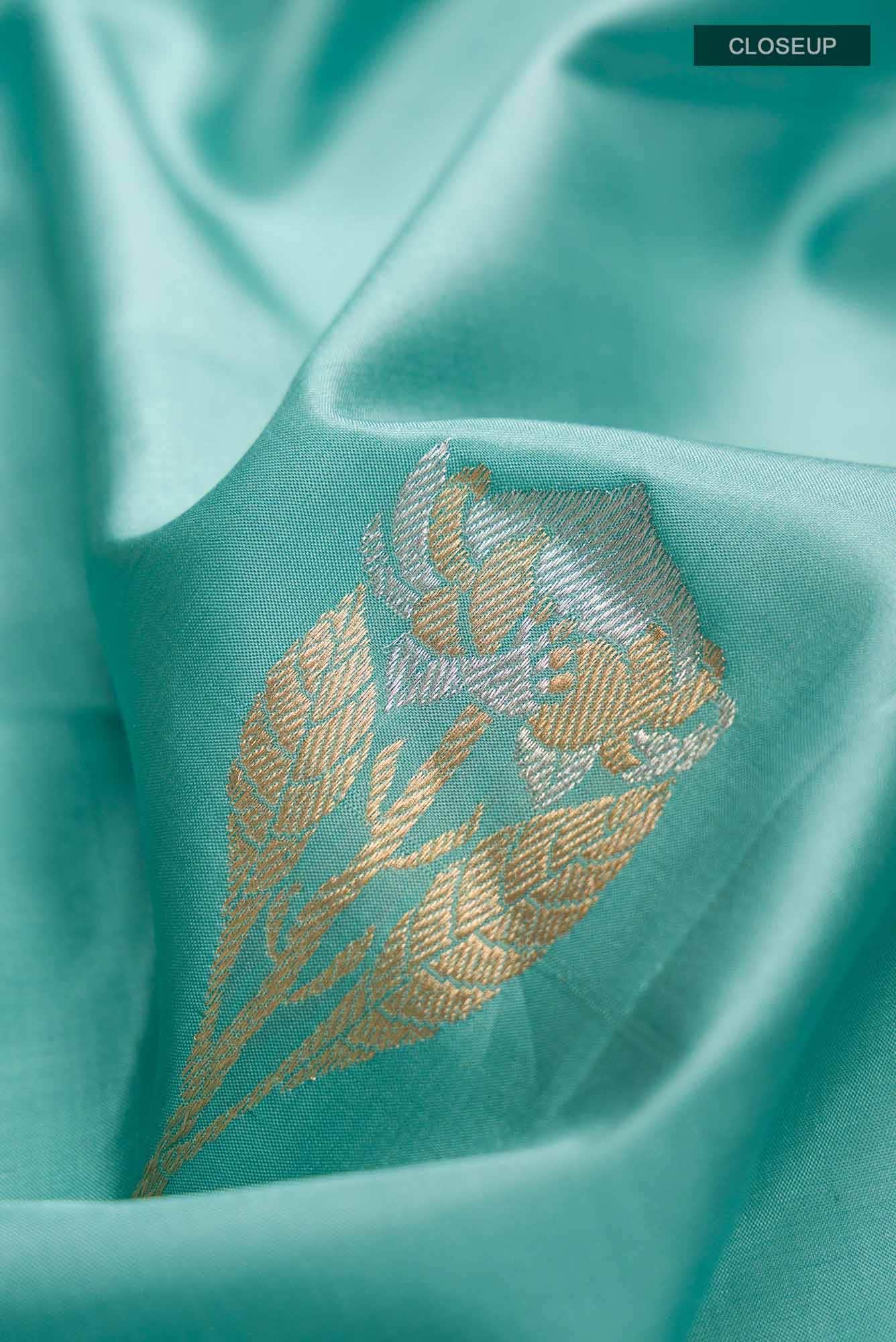 Blue Banarasi Katan Silk Saree