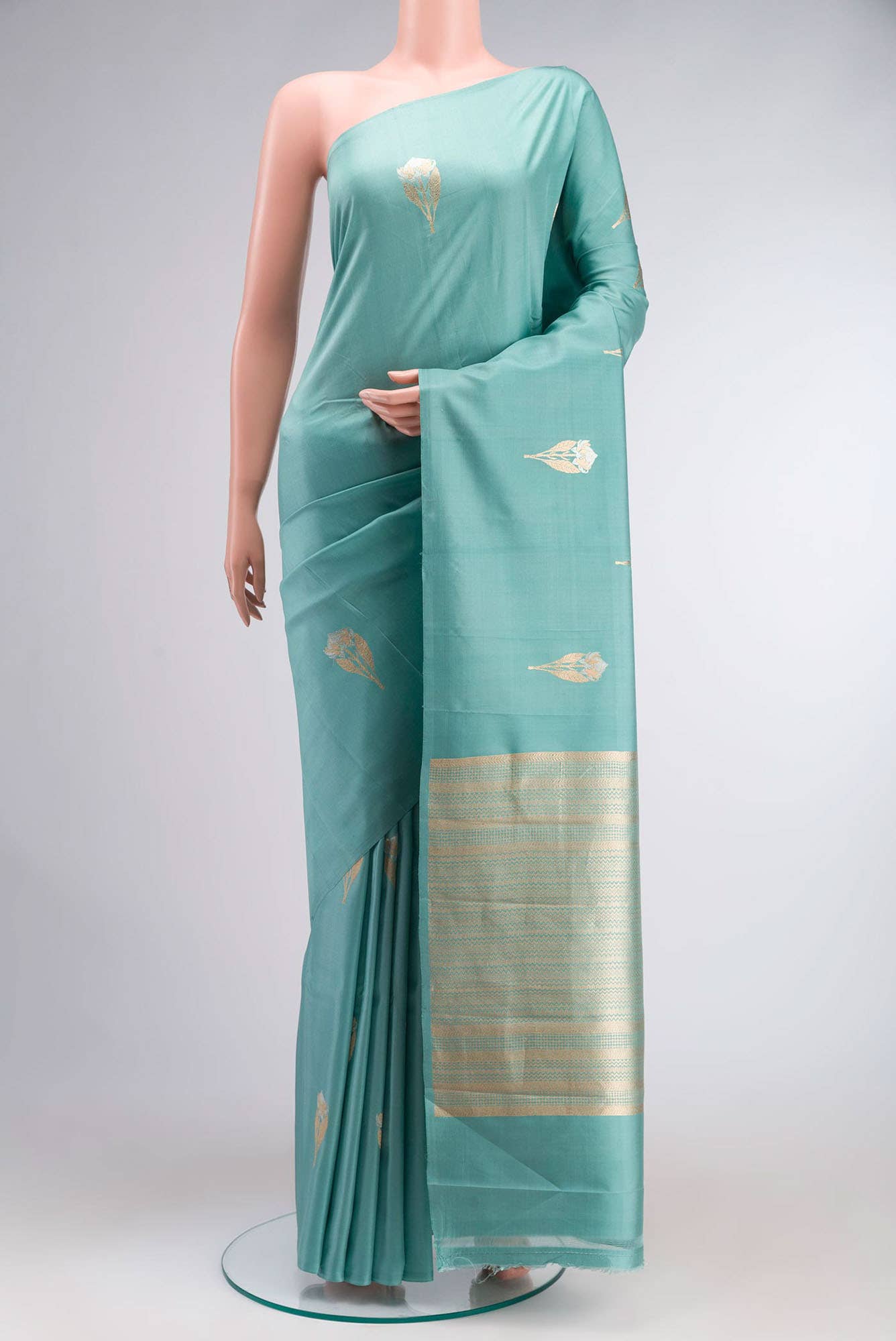 Blue Banarasi Katan Silk Saree