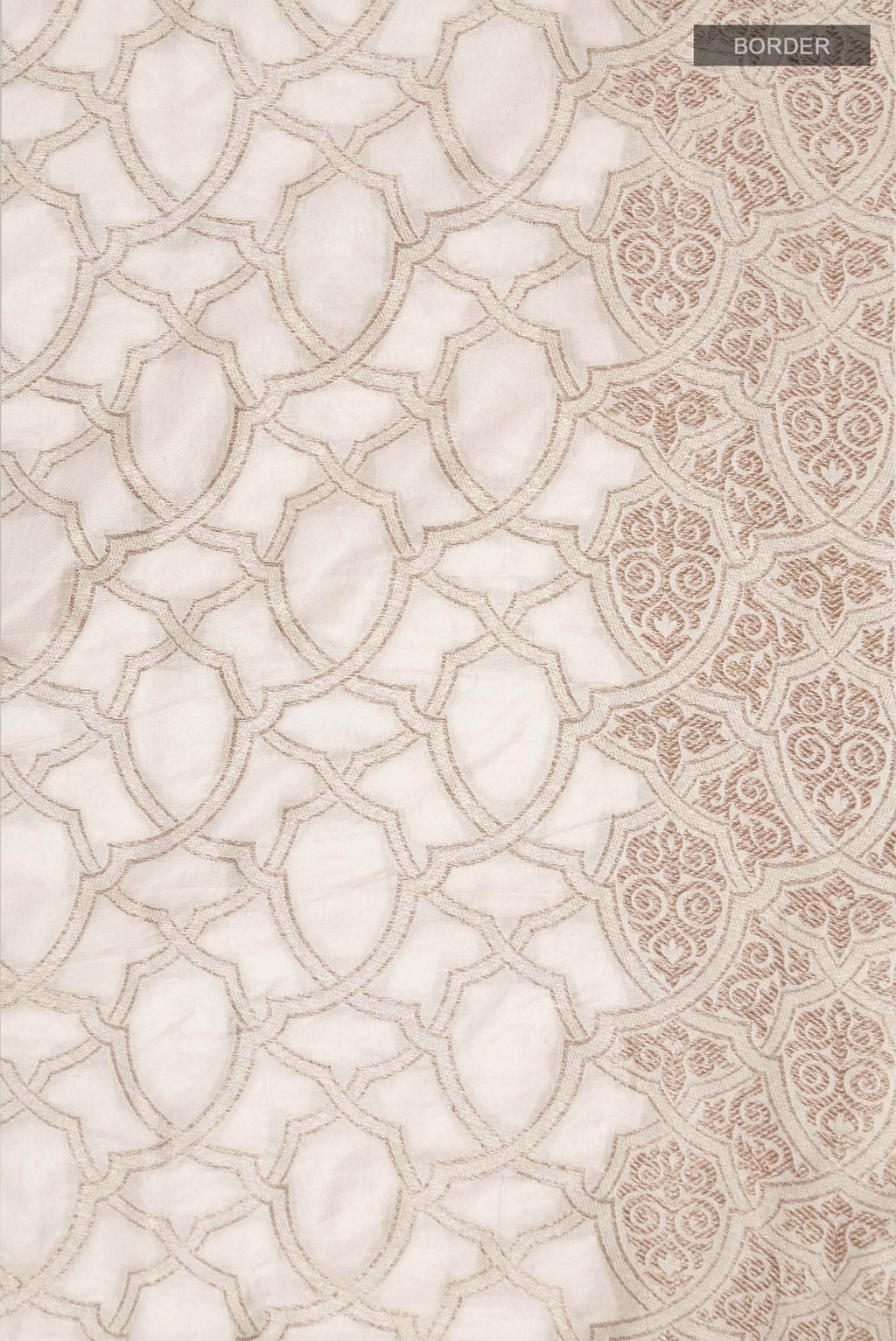 Beige Banarasi Tussar Silk Saree