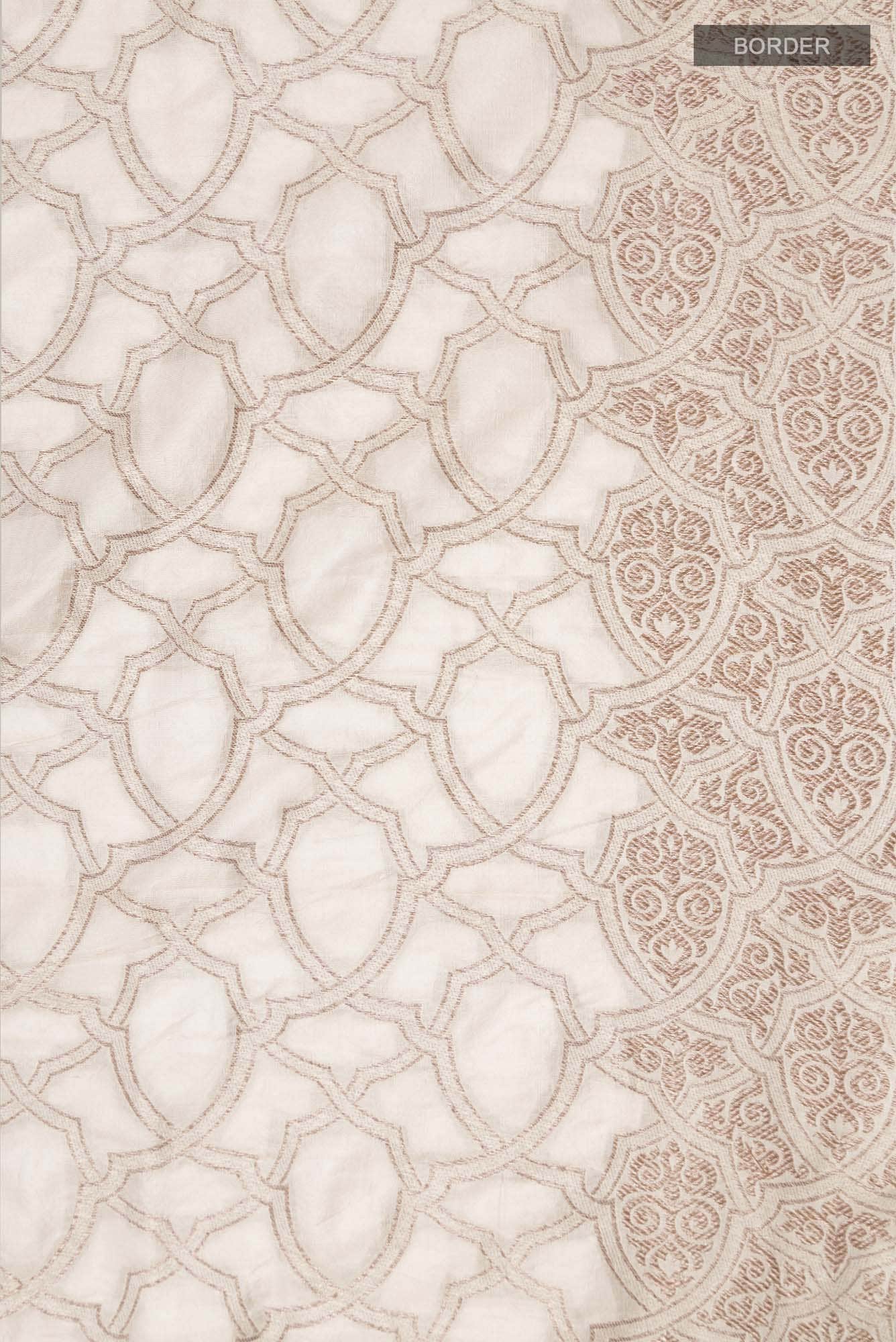 Beige Banarasi Tussar Silk Saree
