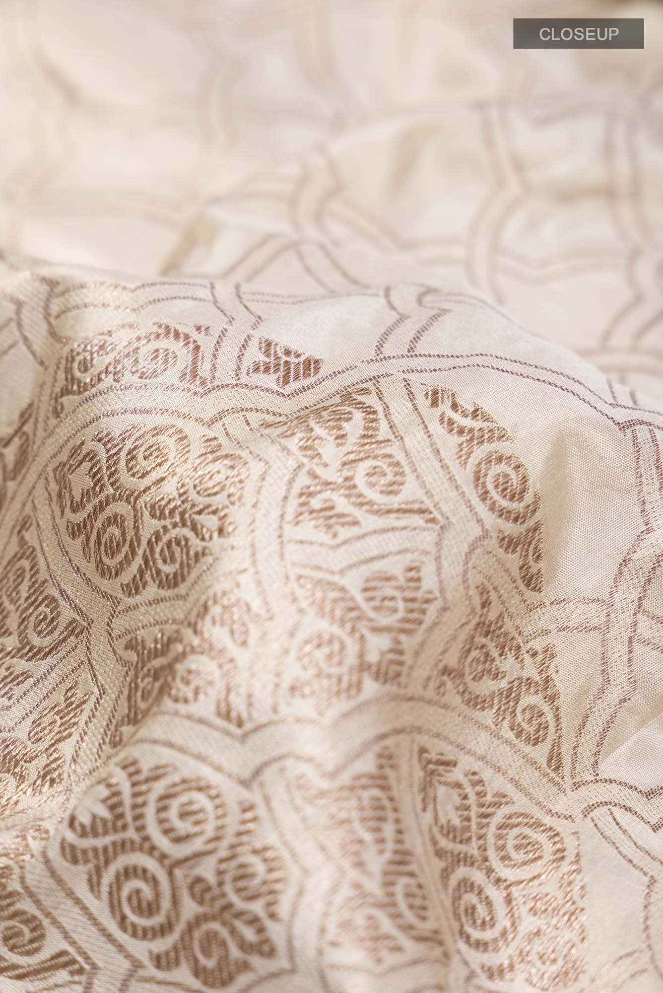 Beige Banarasi Tussar Silk Saree