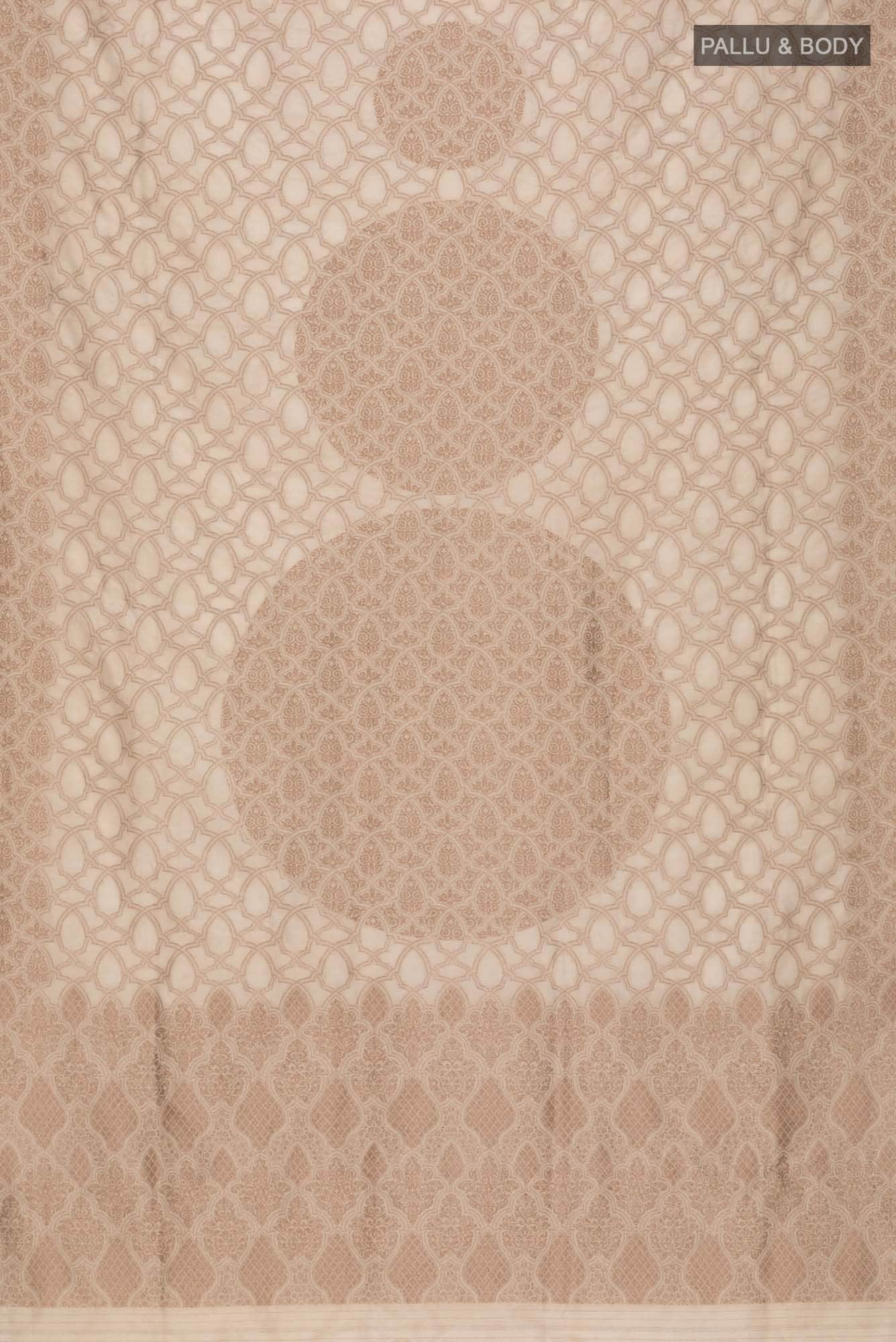 Beige Banarasi Tussar Silk Saree