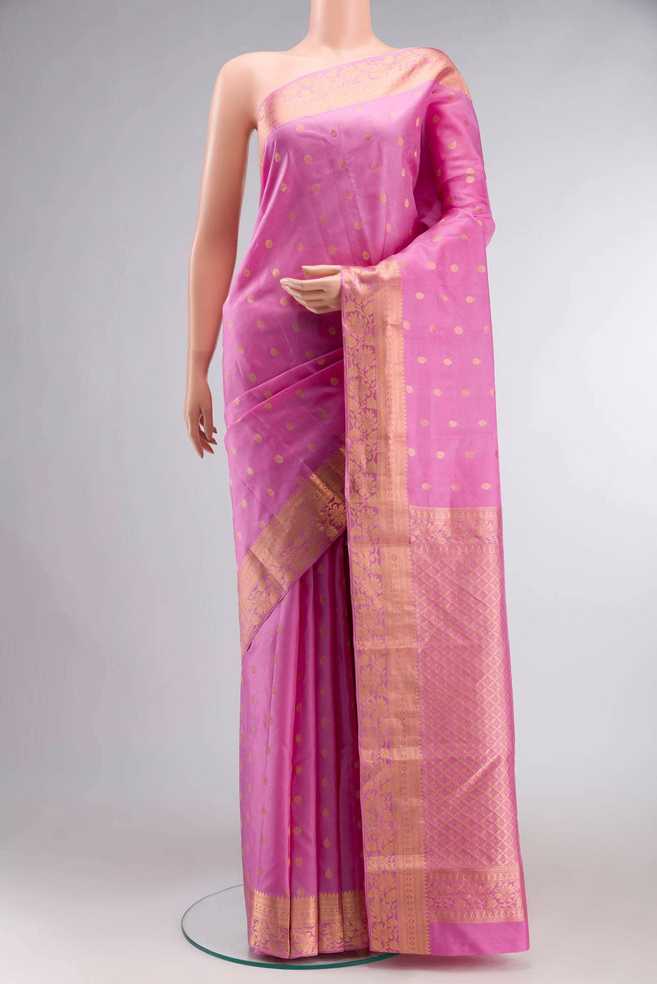 Pink Kanchipuram Silk Saree