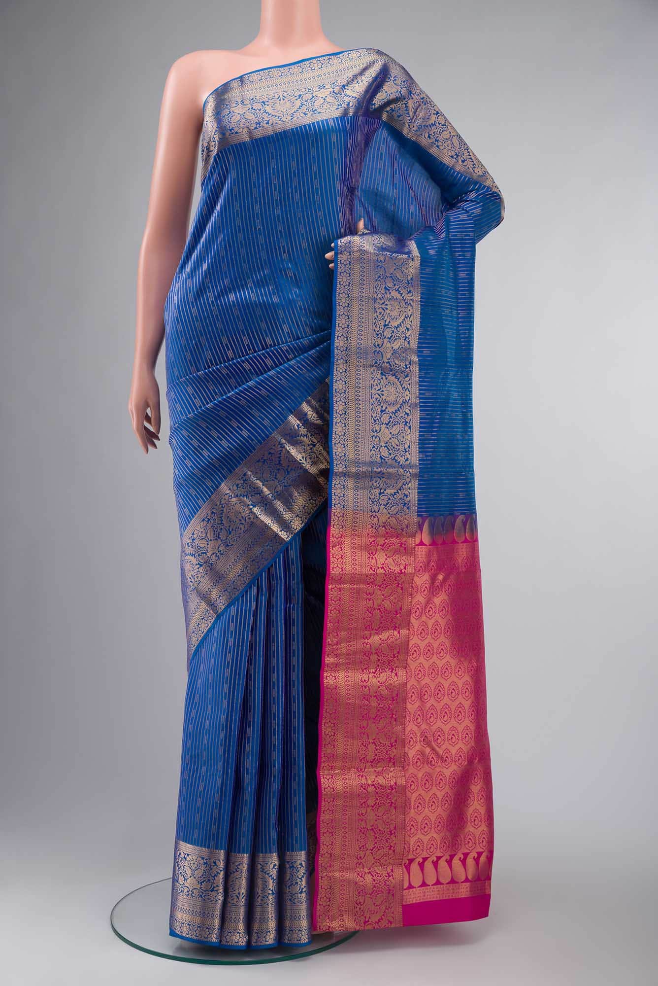 Blue Kanchipuram Silk Saree