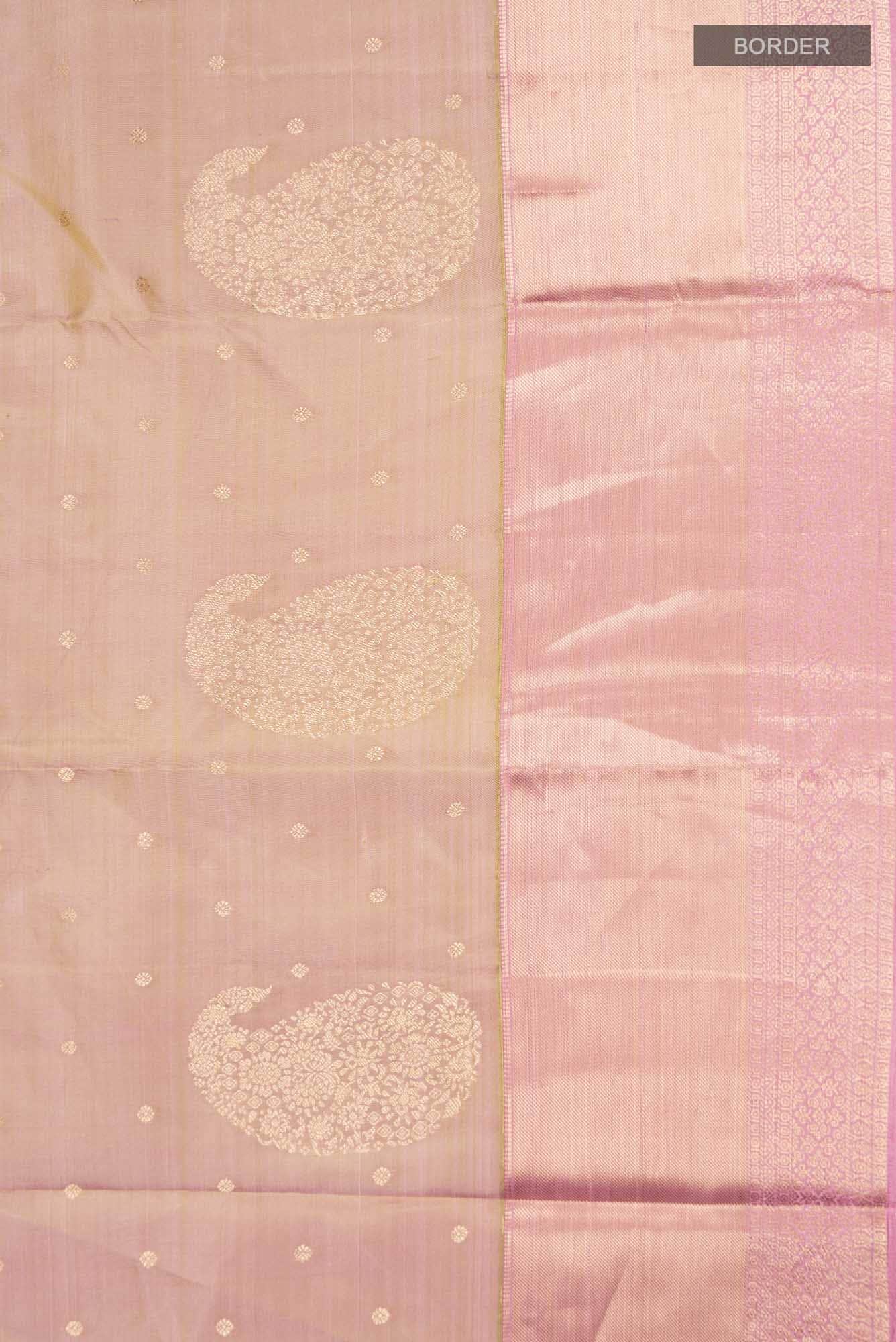 Beige Kanchipuram Silk Saree
