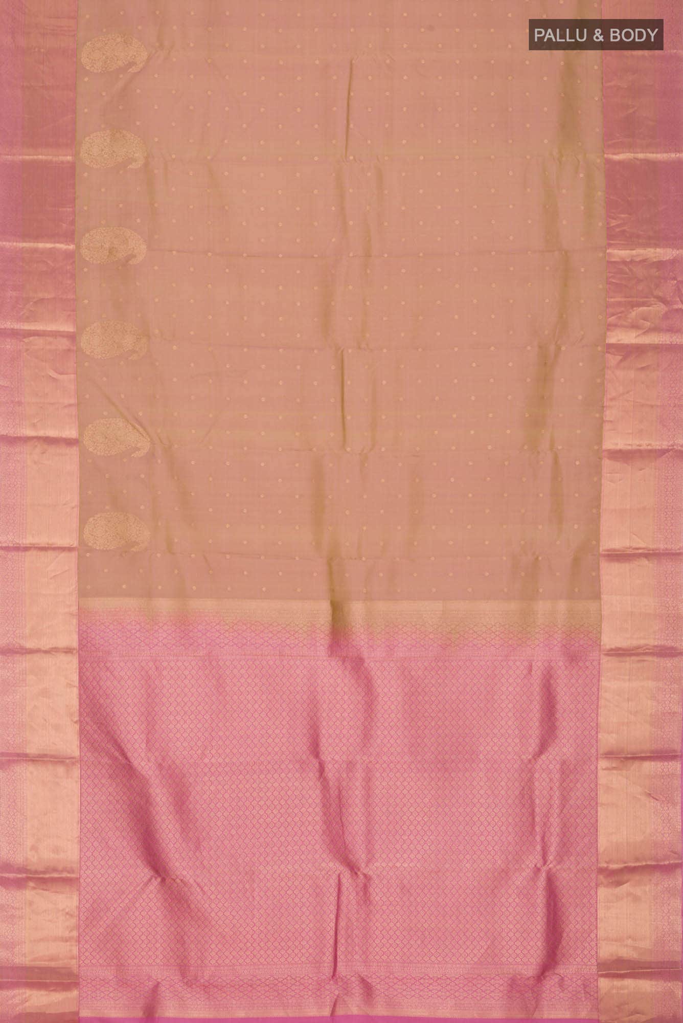 Beige Kanchipuram Silk Saree