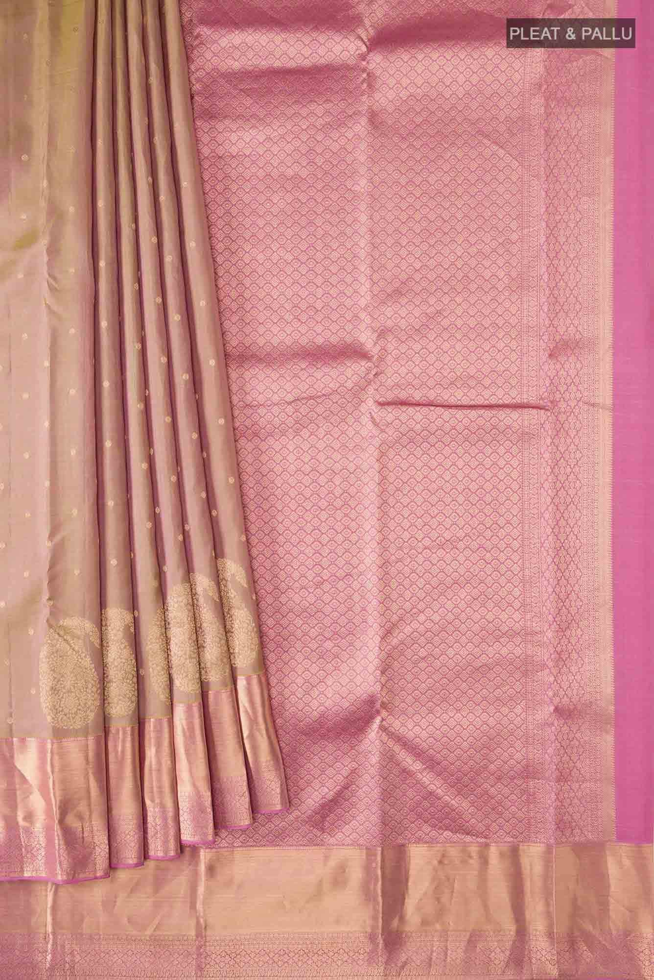 Beige Kanchipuram Silk Saree