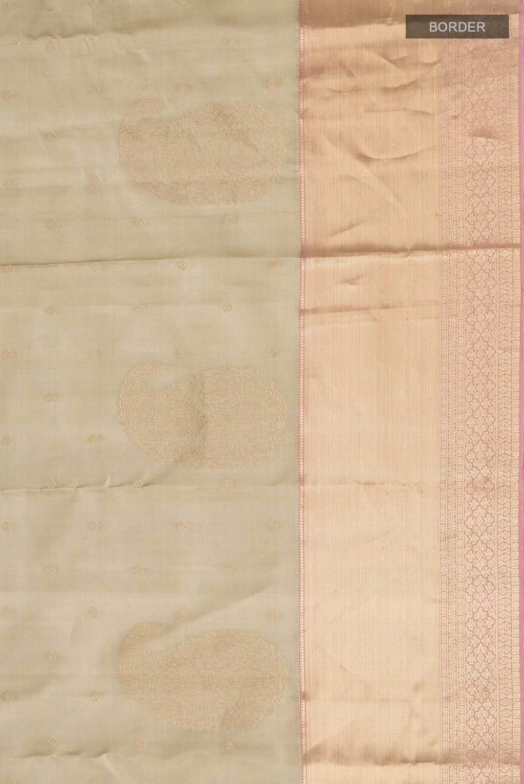 Beige Kanchipuram Silk Saree