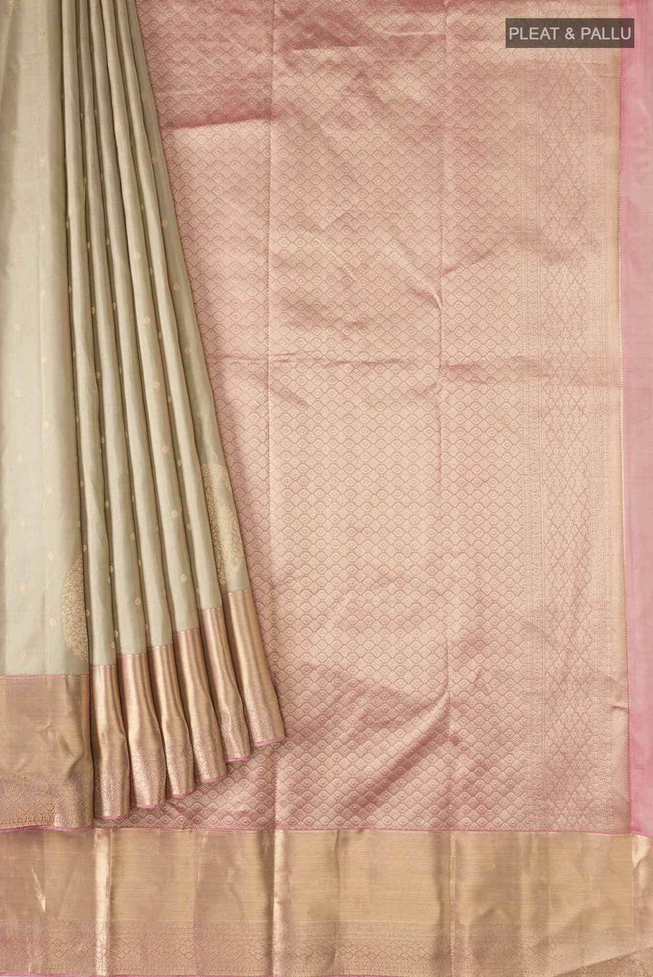 Beige Kanchipuram Silk Saree