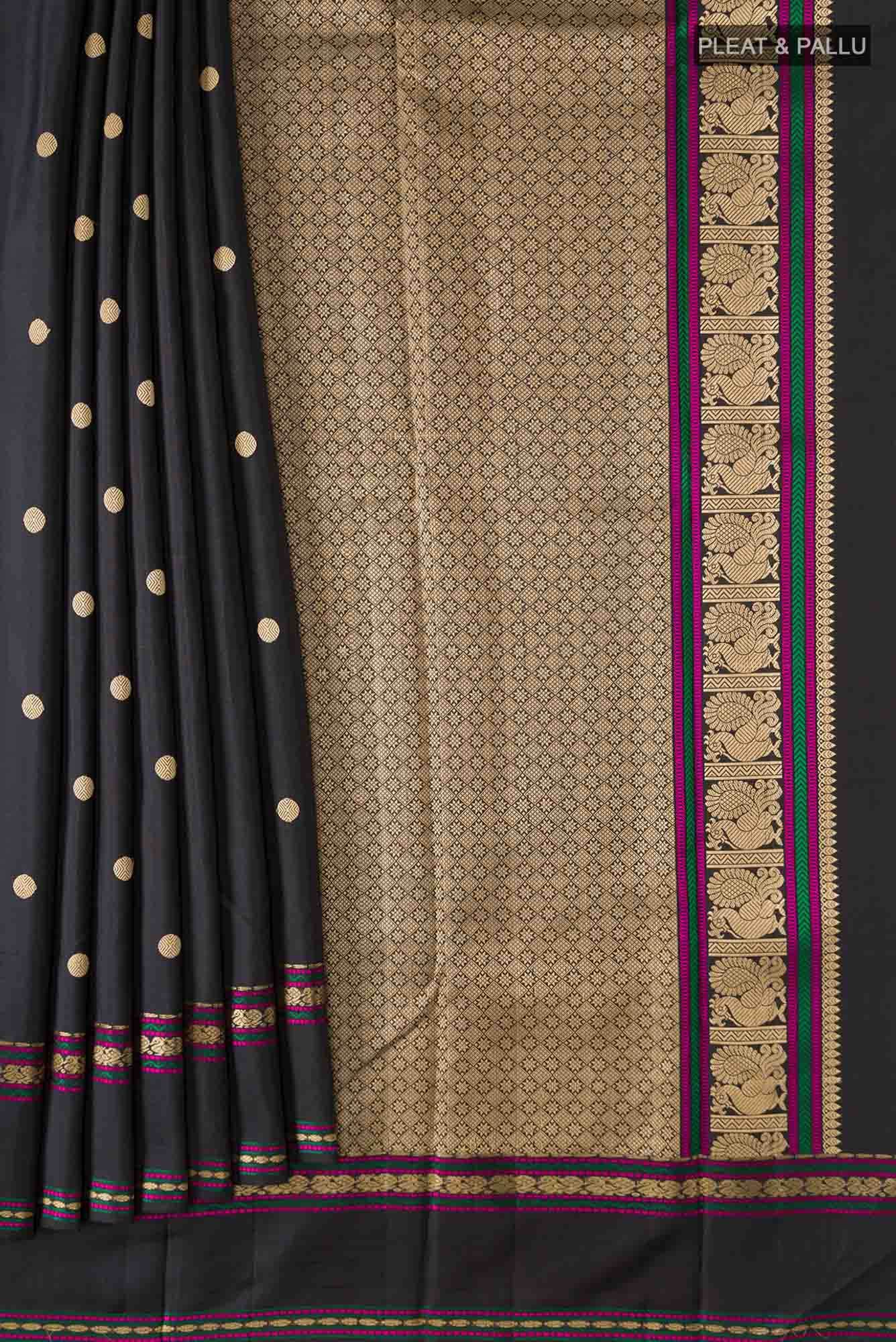 Black Kanchipuram Silk Saree