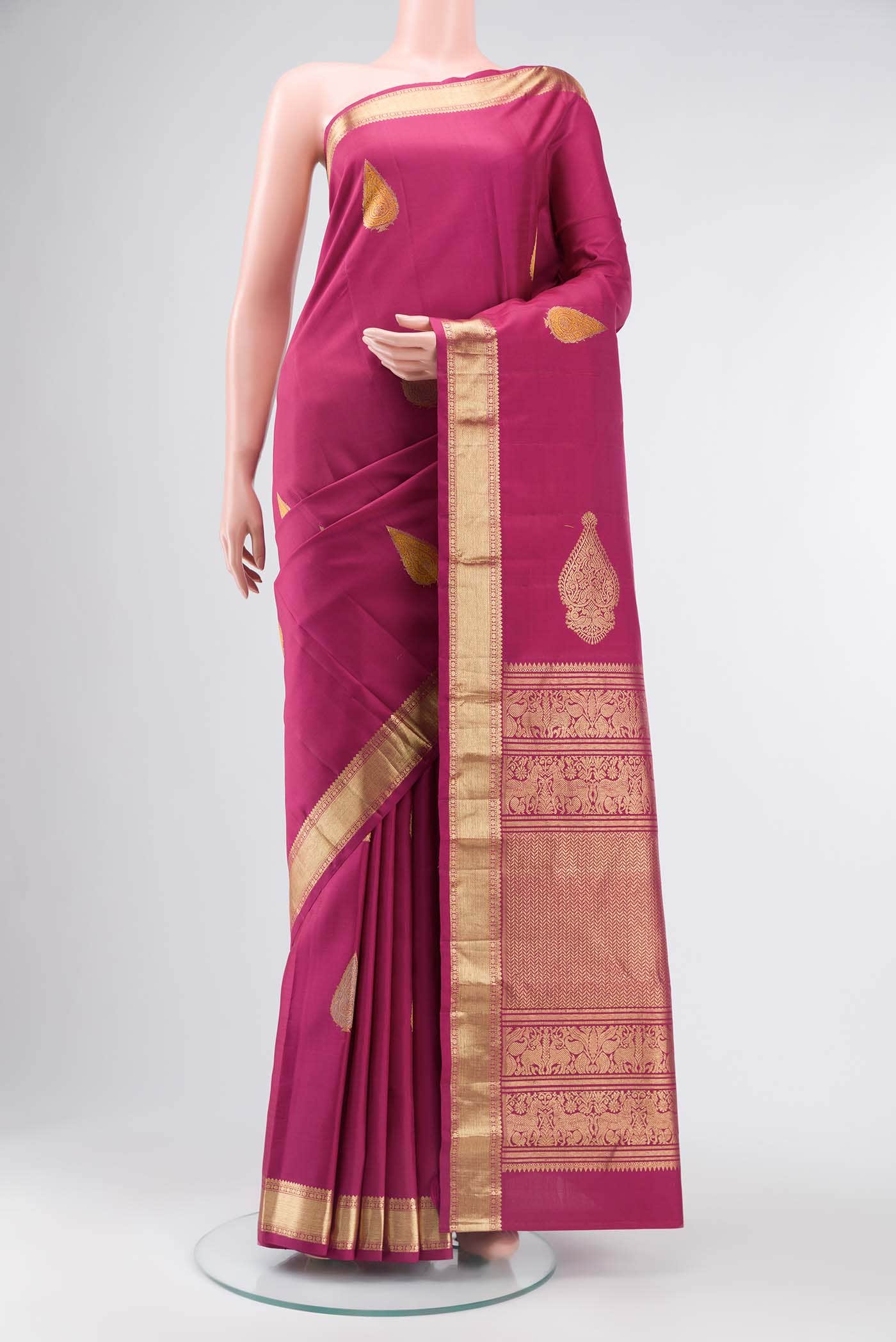 Magenta Kanchipuram Silk Saree