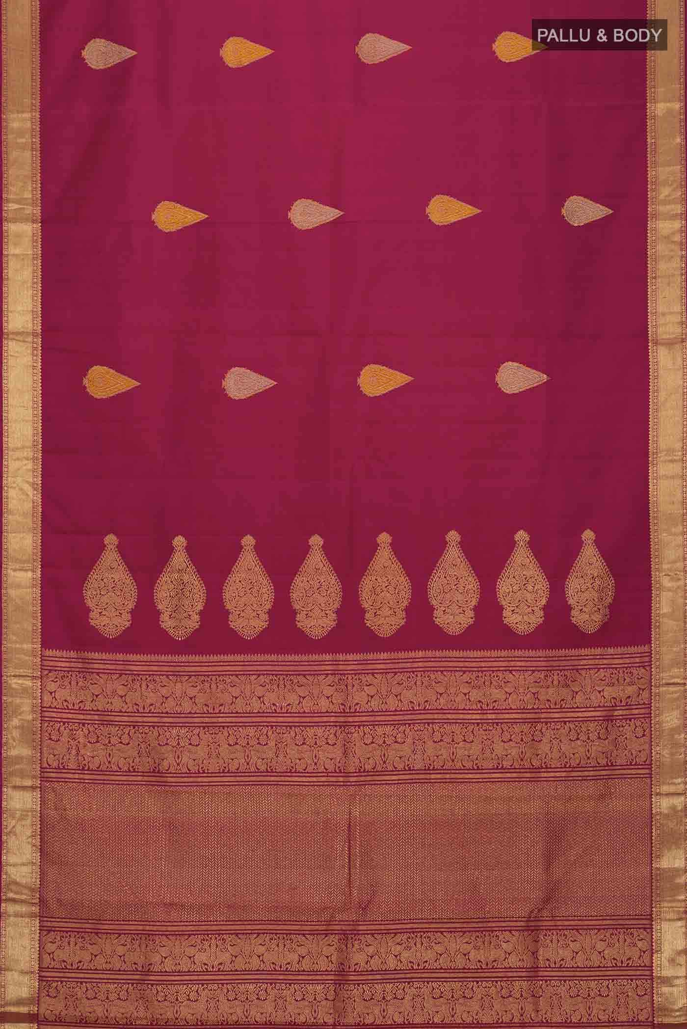 Magenta Kanchipuram Silk Saree