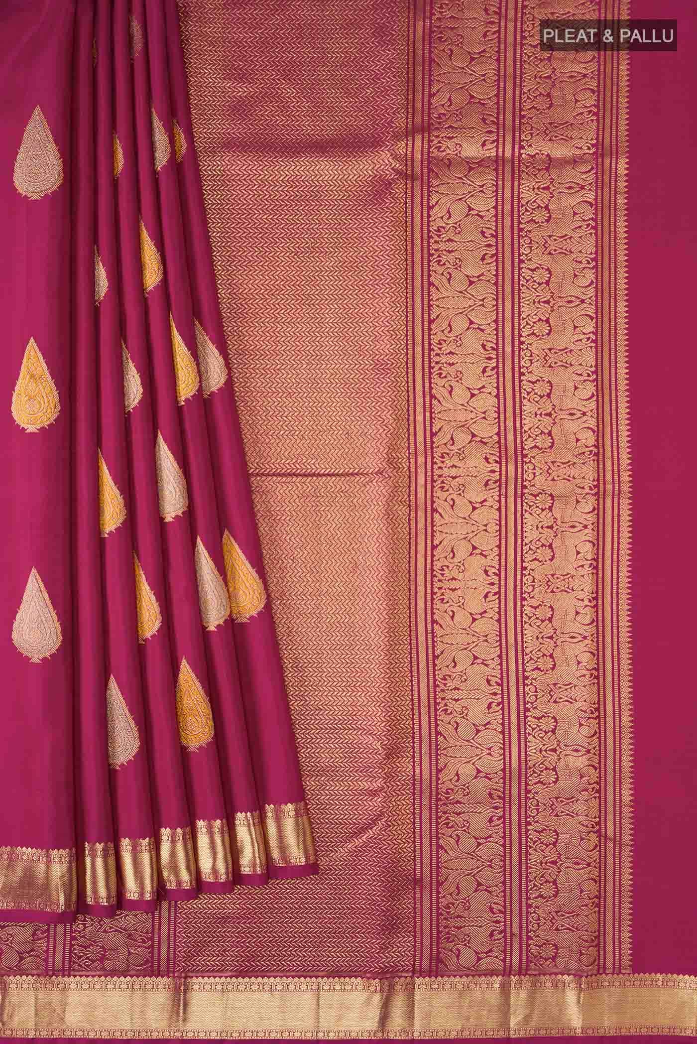 Magenta Kanchipuram Silk Saree