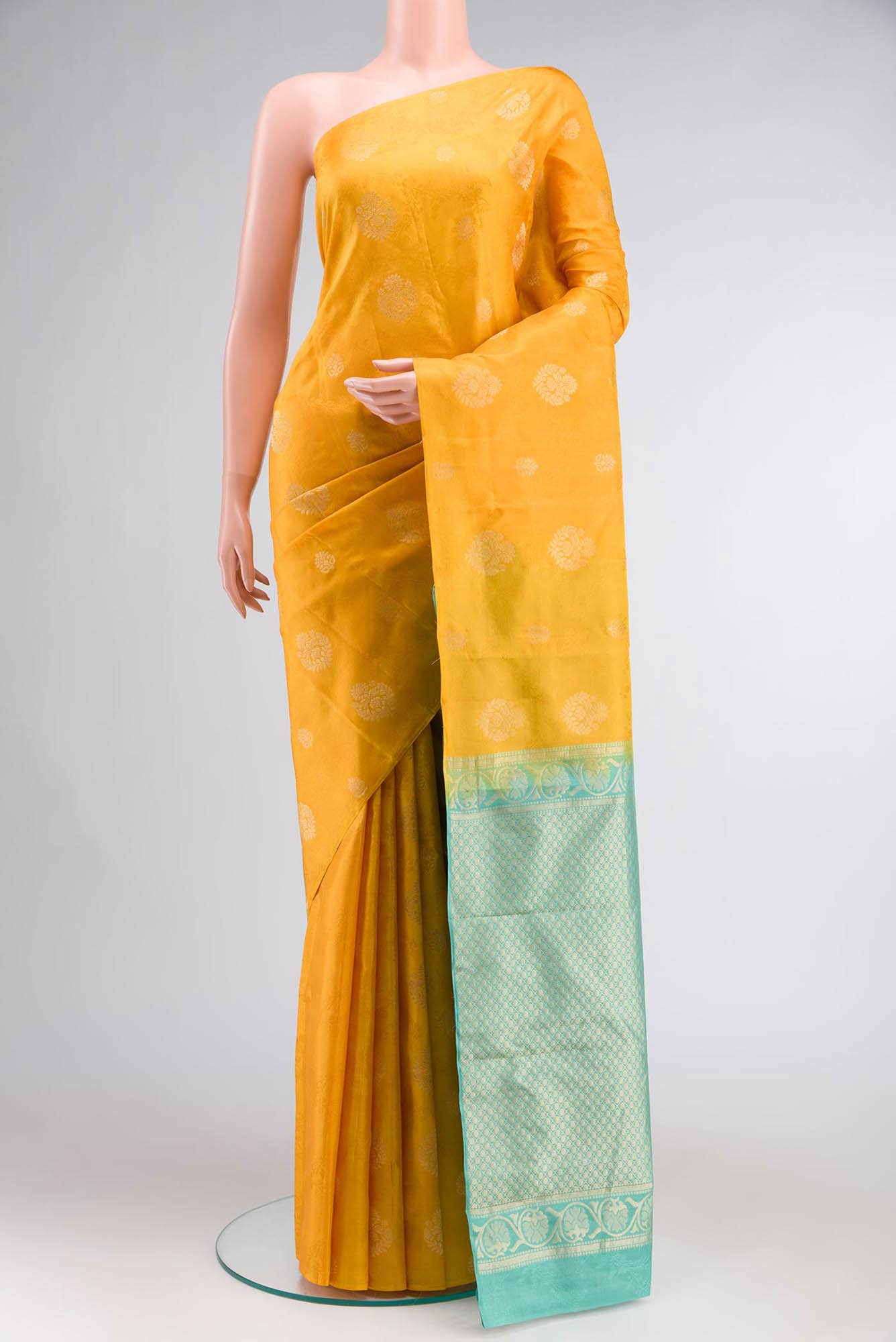 Yellow Kanchipuram Silk Saree