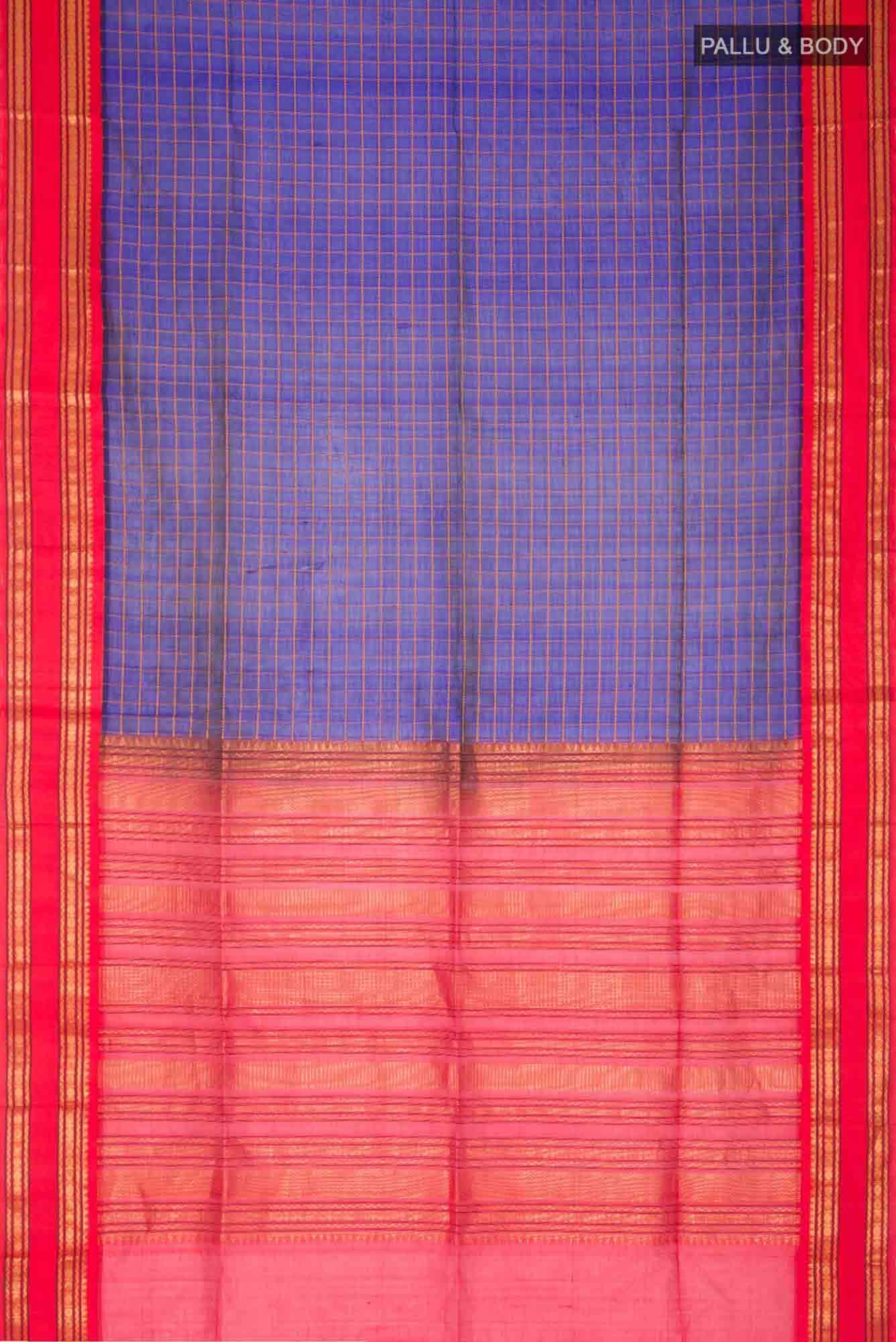 Blue Coimbatore Silk Cotton Saree