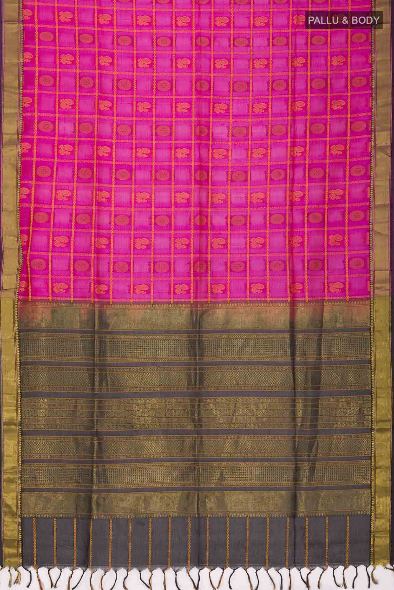 Pink Silk Cotton Saree
