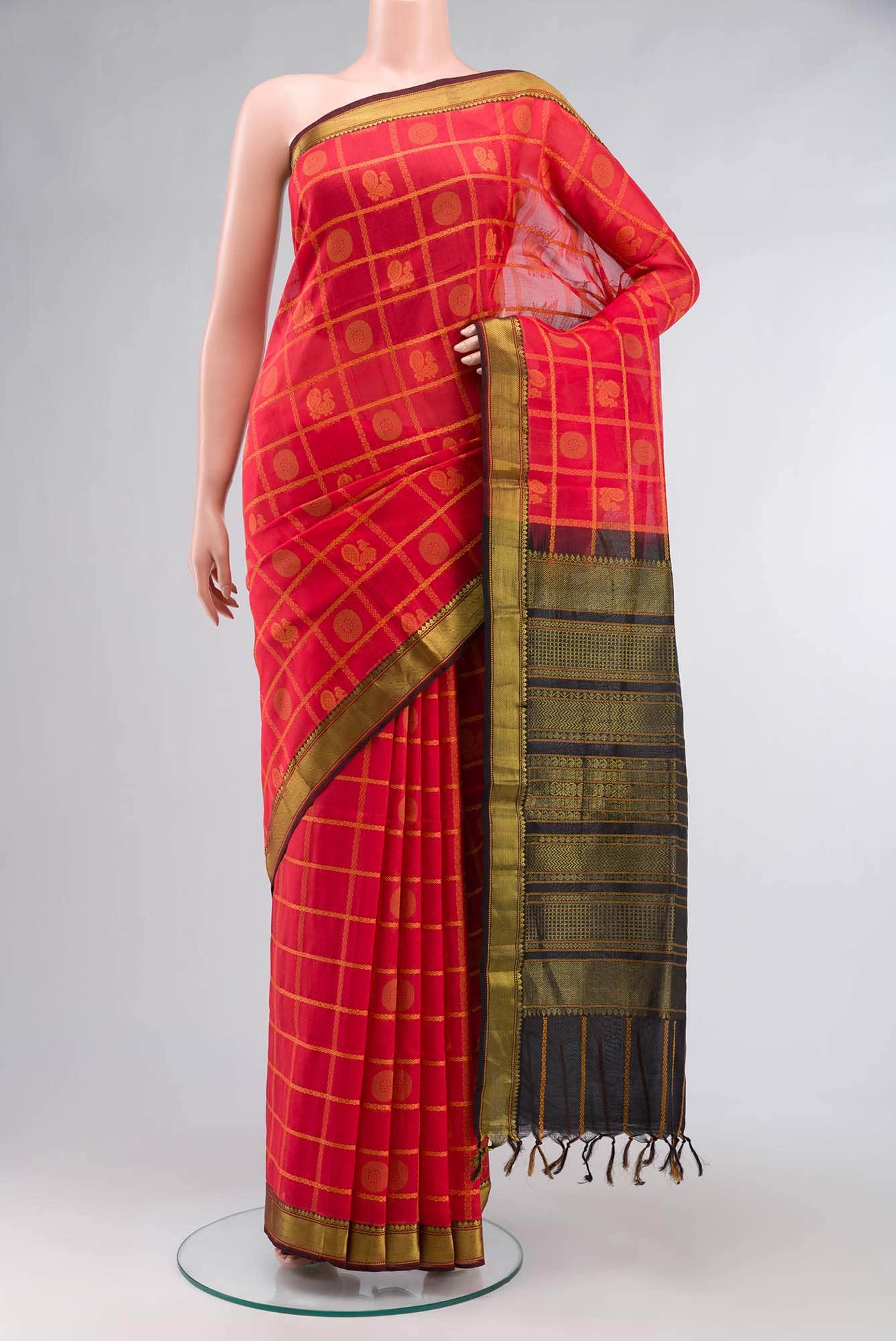 Red Silk Cotton Saree