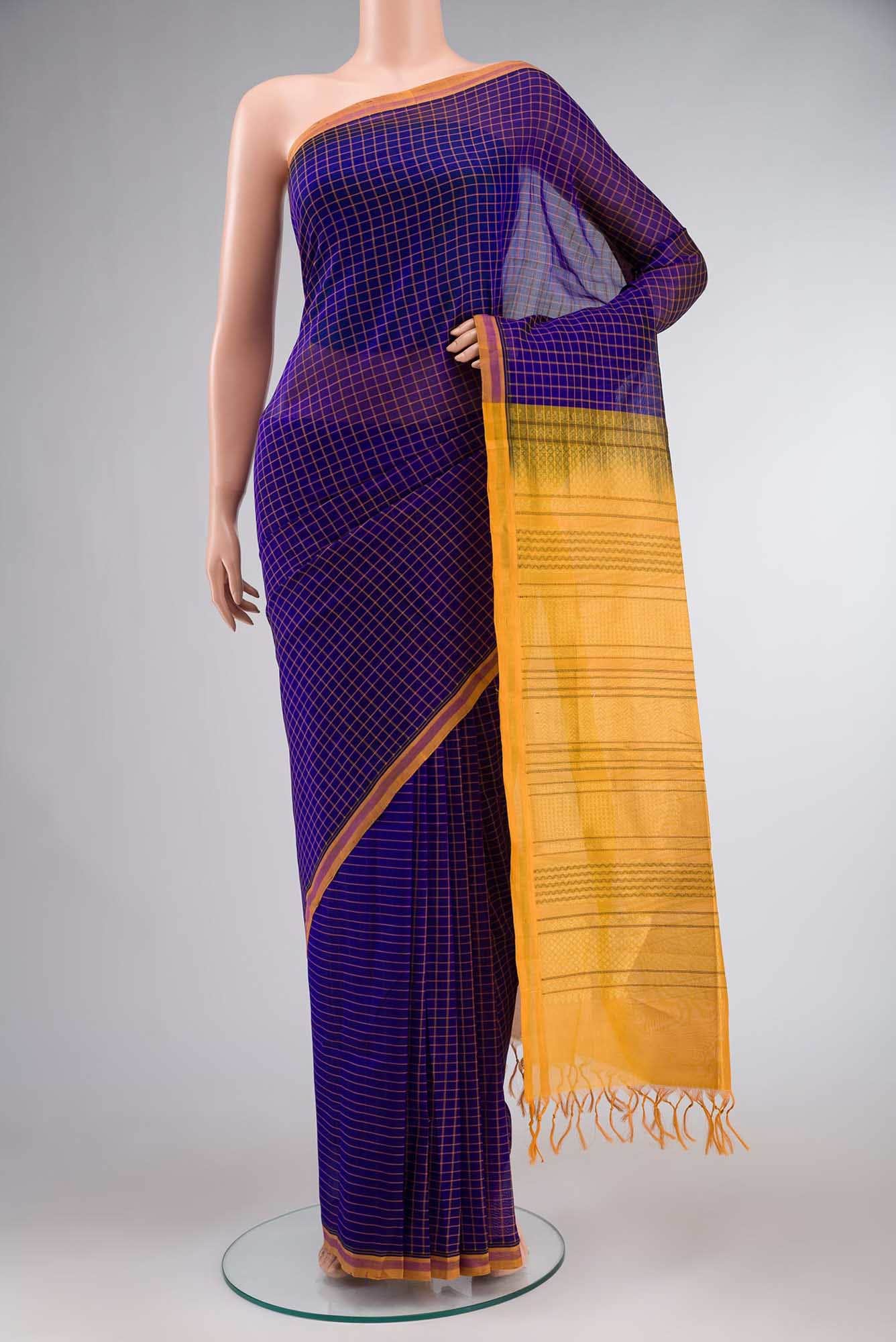 Blue Coimbatore Silk Cotton Saree