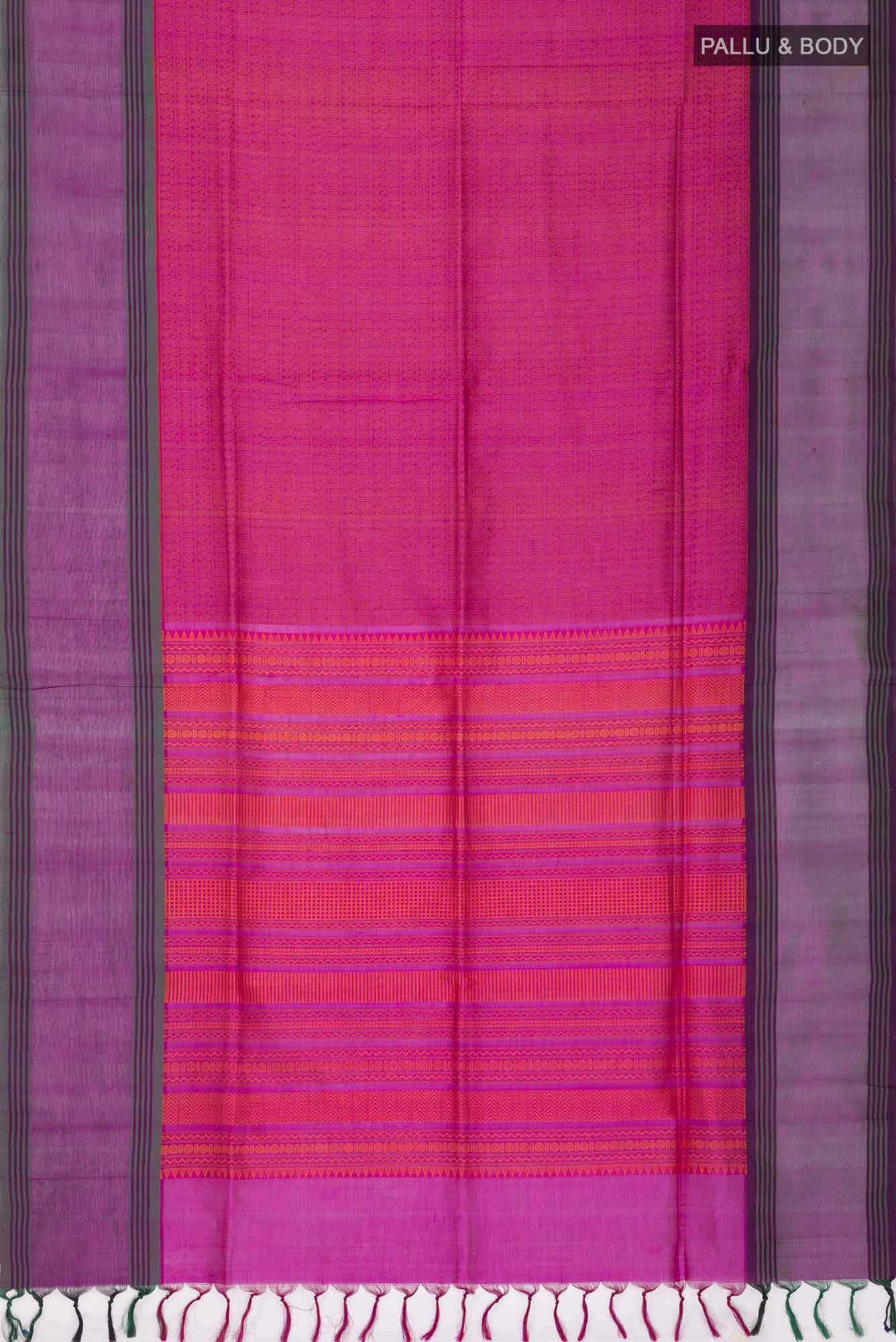 Magenta Silk Cotton Saree