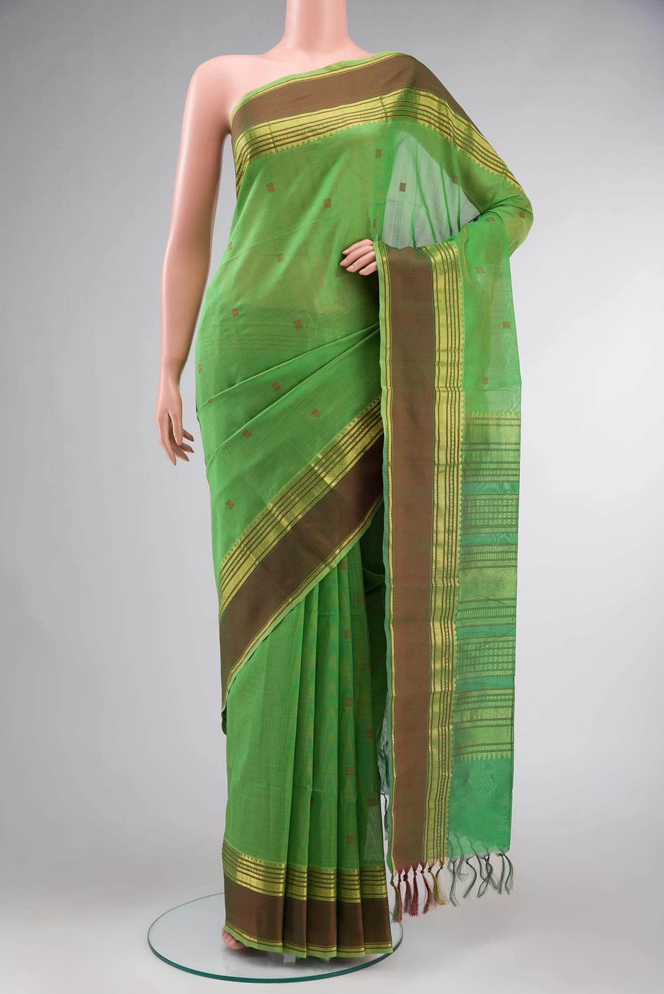 Parrot Green Coimbatore Silk Cotton Saree