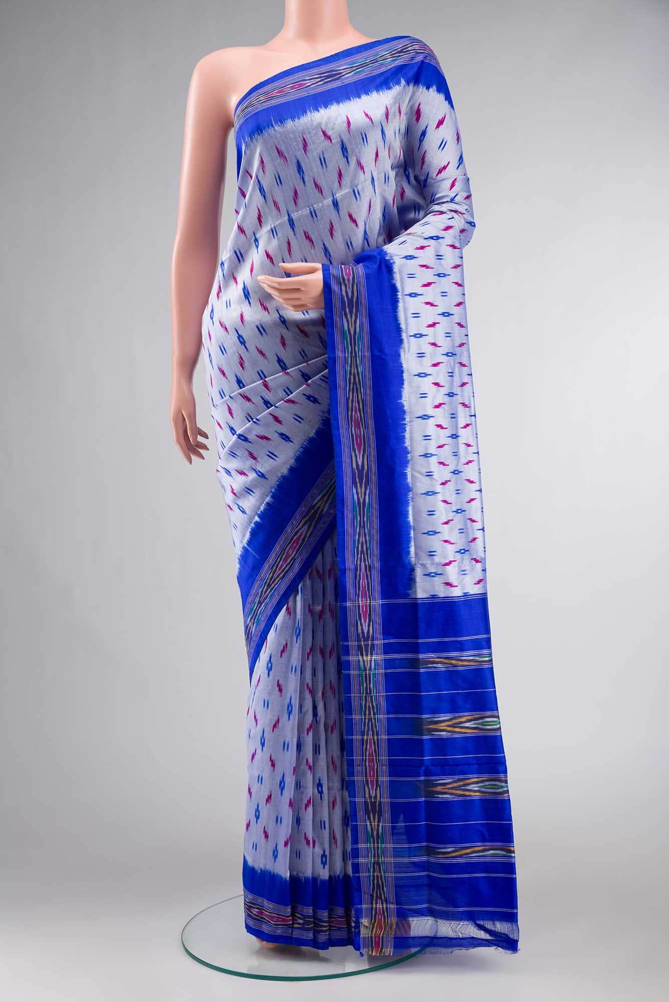 Light Blue Pochampally Silk Saree