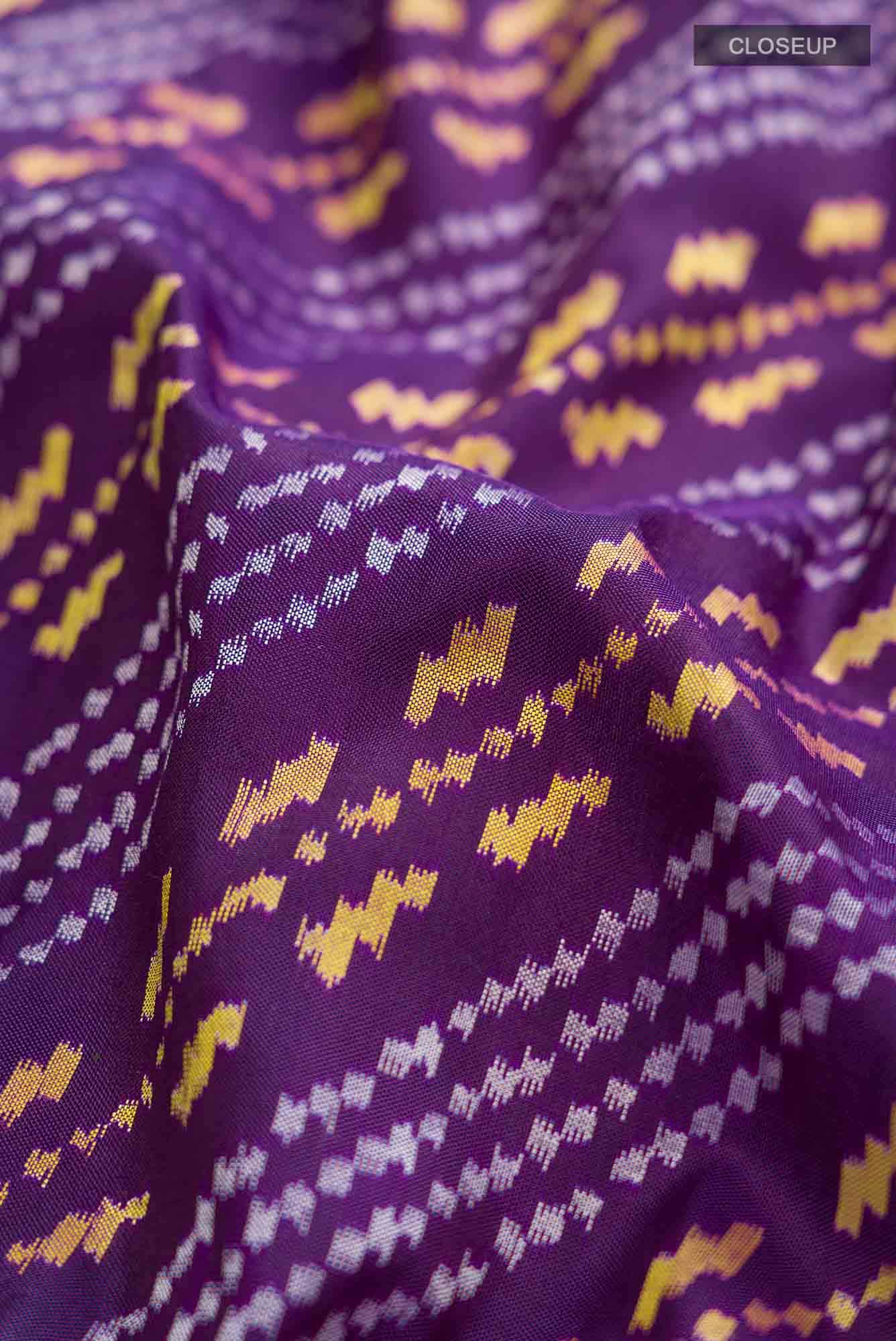 Violet Pochampally Silk Saree