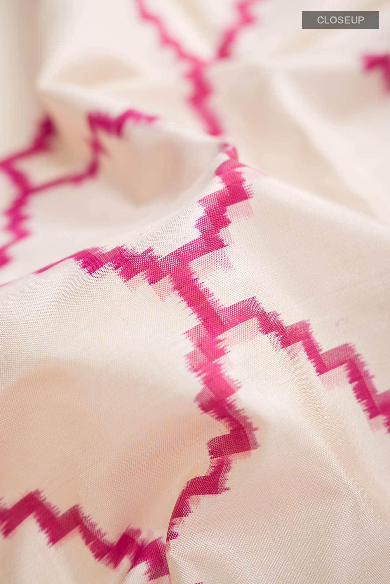 Cream Pochampally Silk Saree