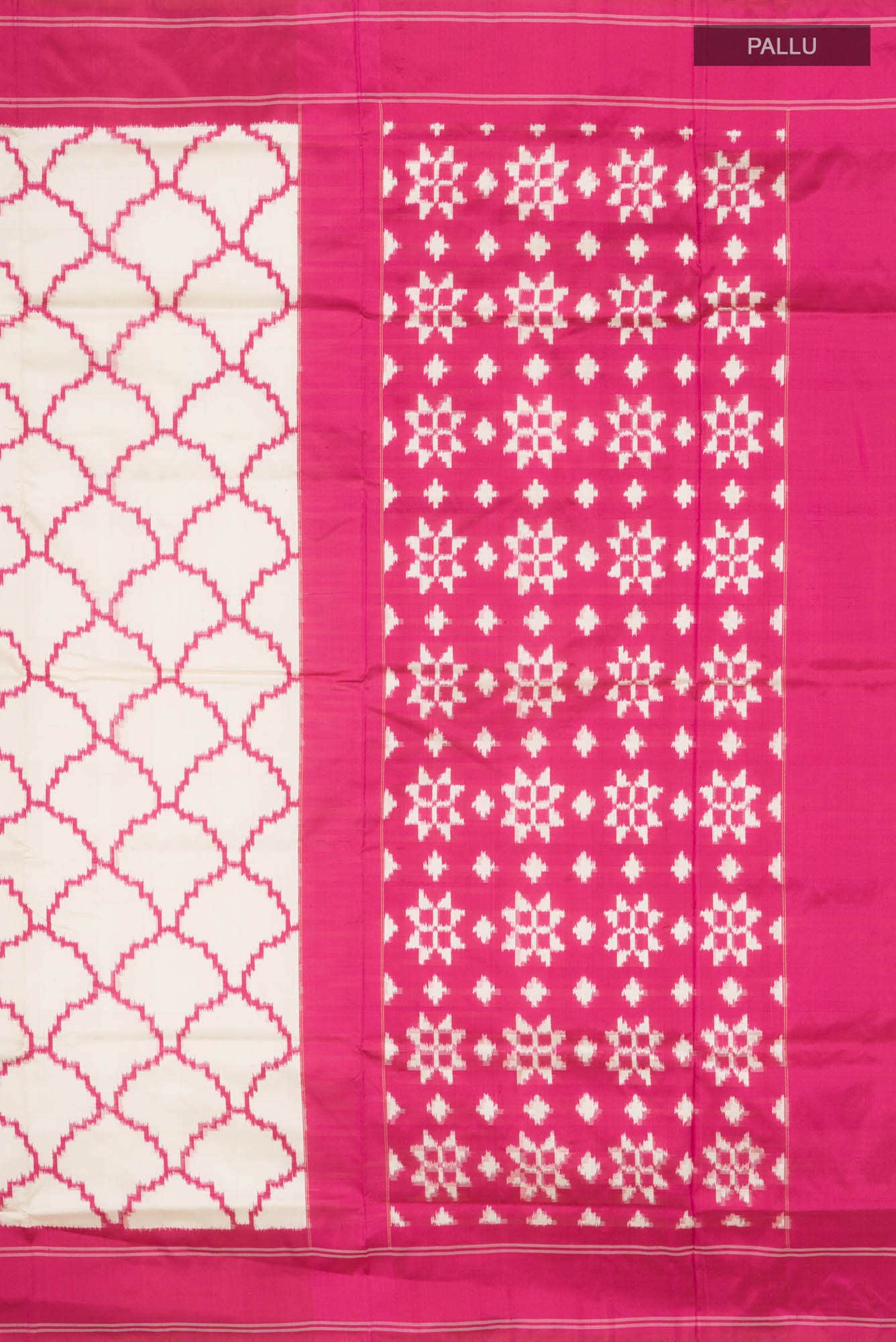 Cream Pochampally Silk Saree