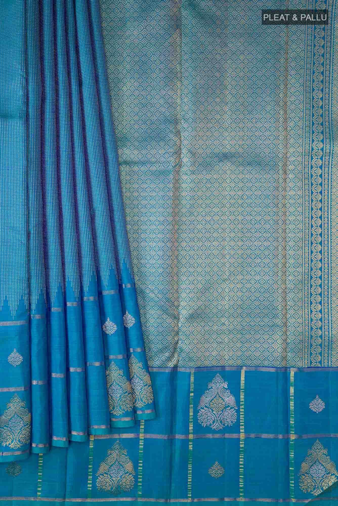 Blue Kanchipuram Silk Saree
