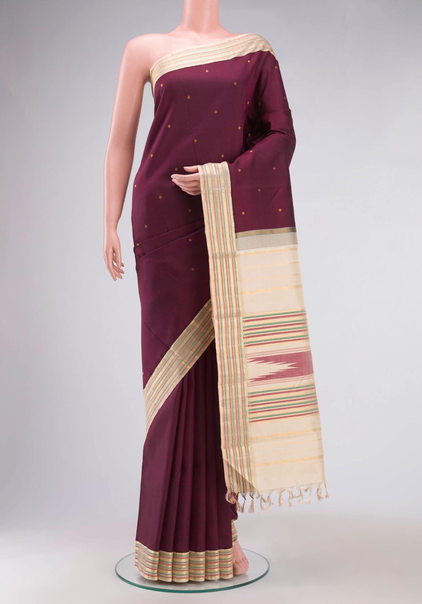 Maroon Kanchipuram Silk Saree