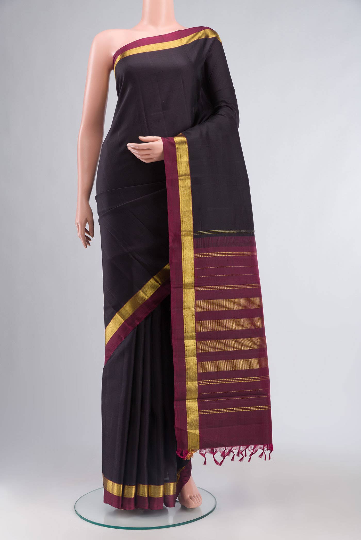 Black Kanchipuram Silk Saree