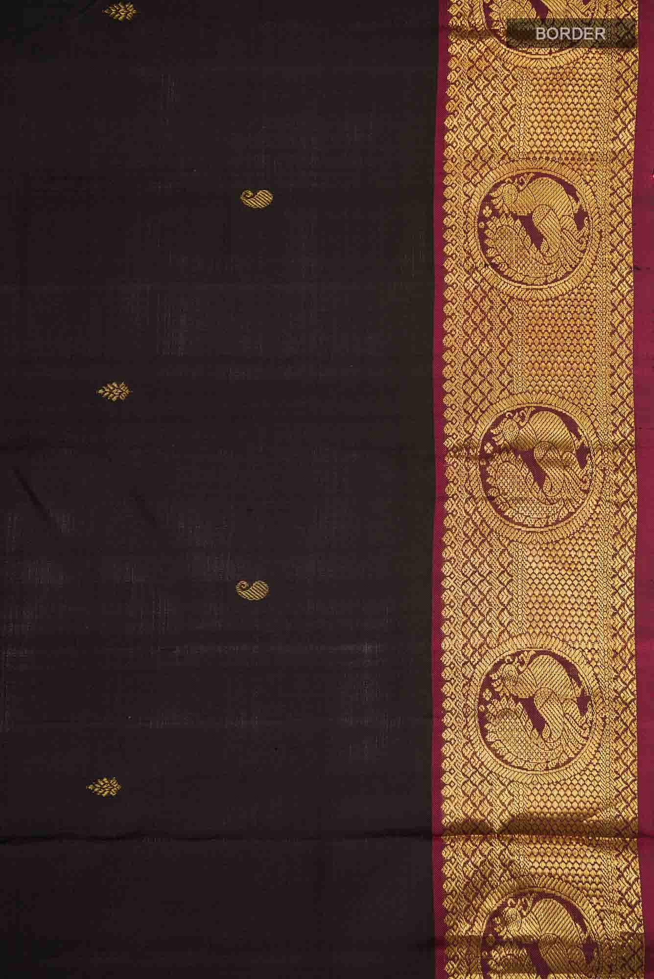 Black Kanchipuram Silk Saree