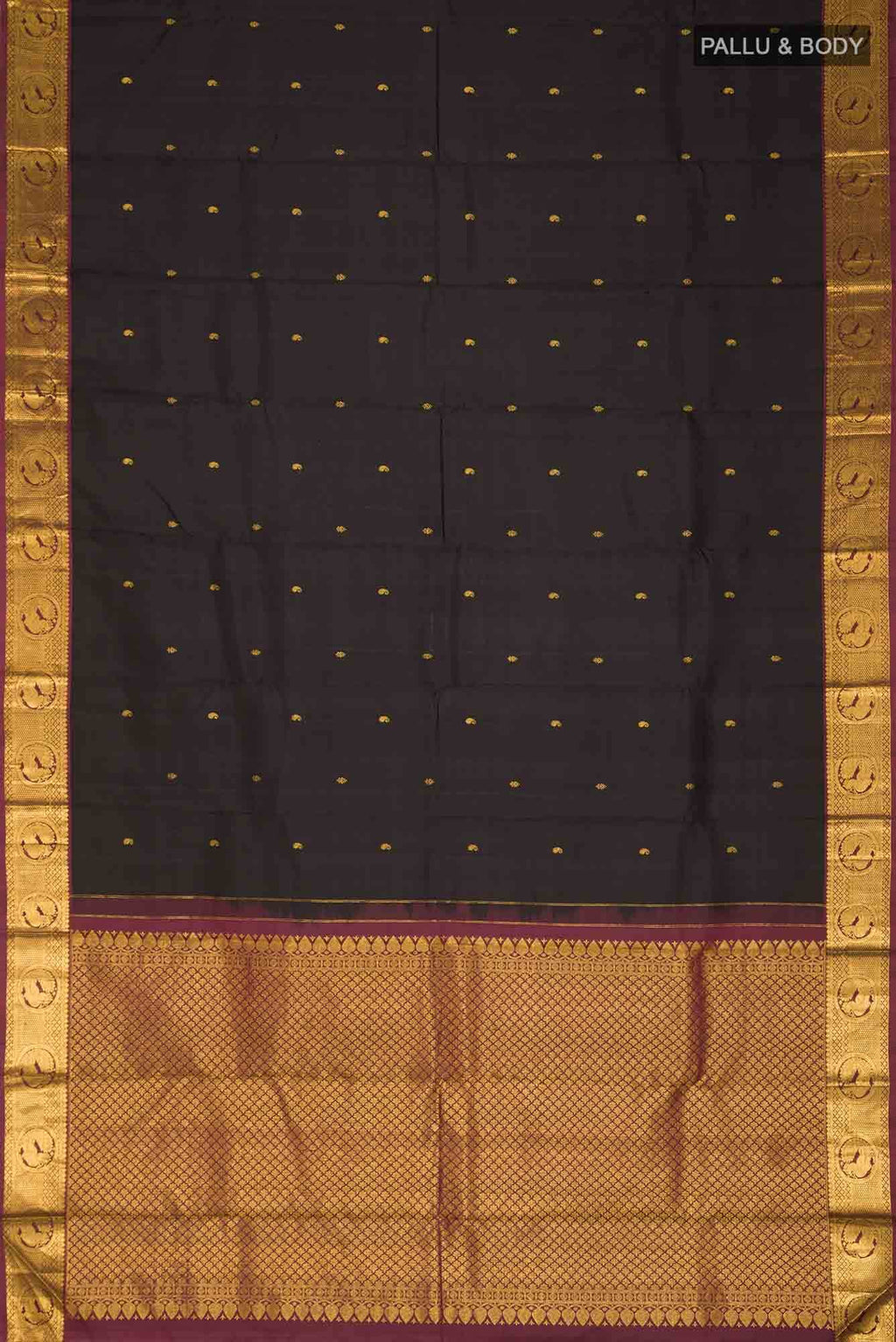 Black Kanchipuram Silk Saree