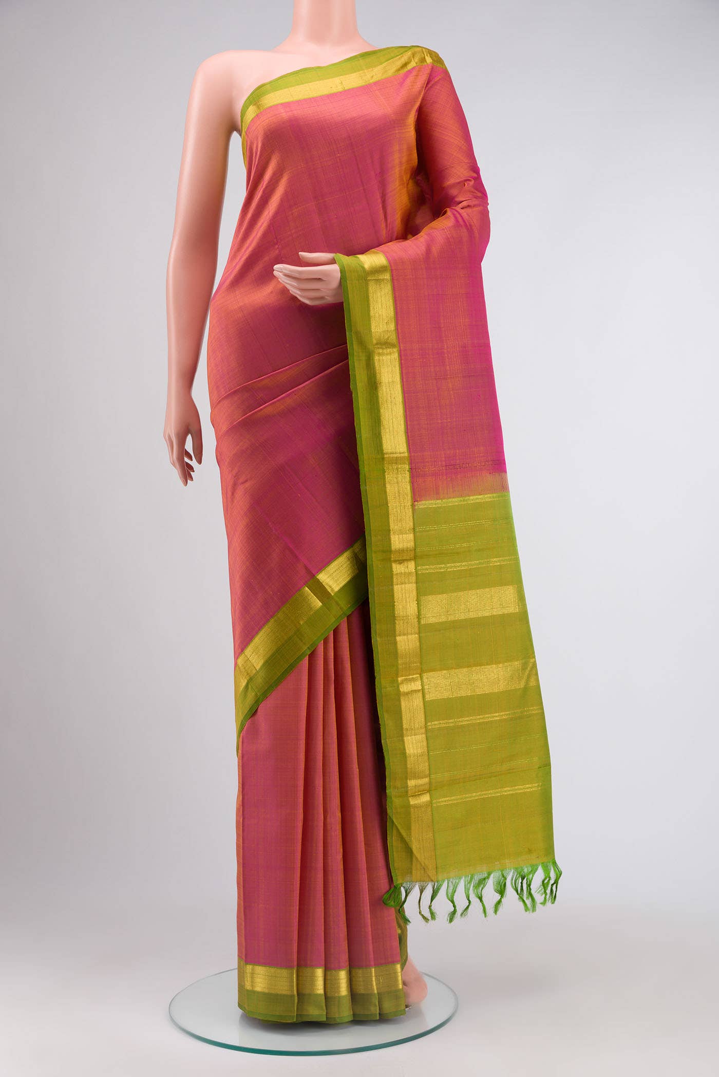 Pink Kanchipuram Silk Saree