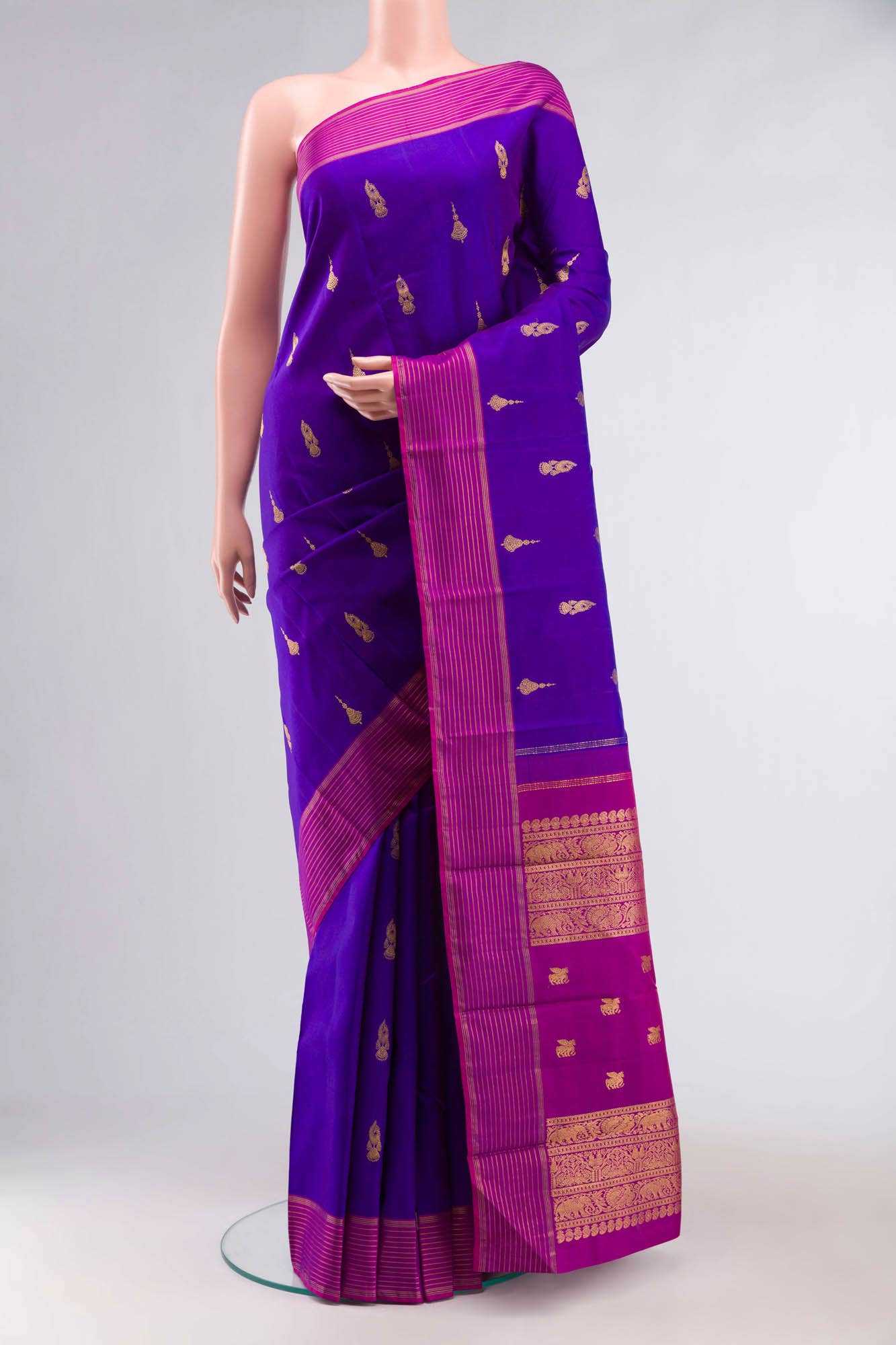 Blue Kanchipuram Silk Saree