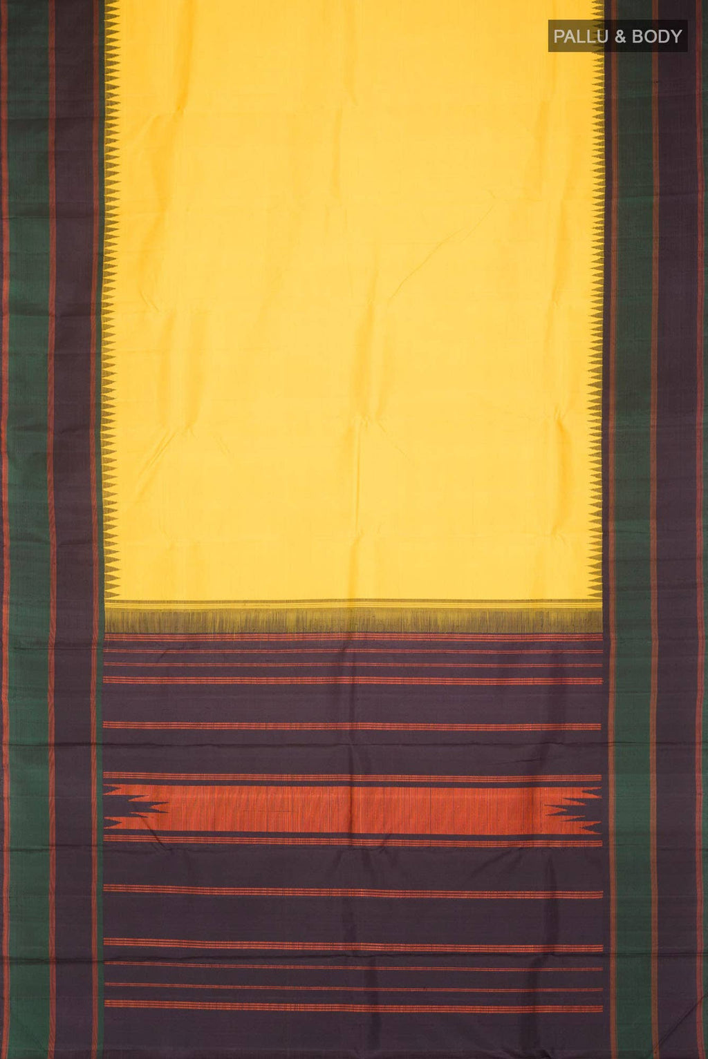 Yellow Kanchipuram Silk Saree