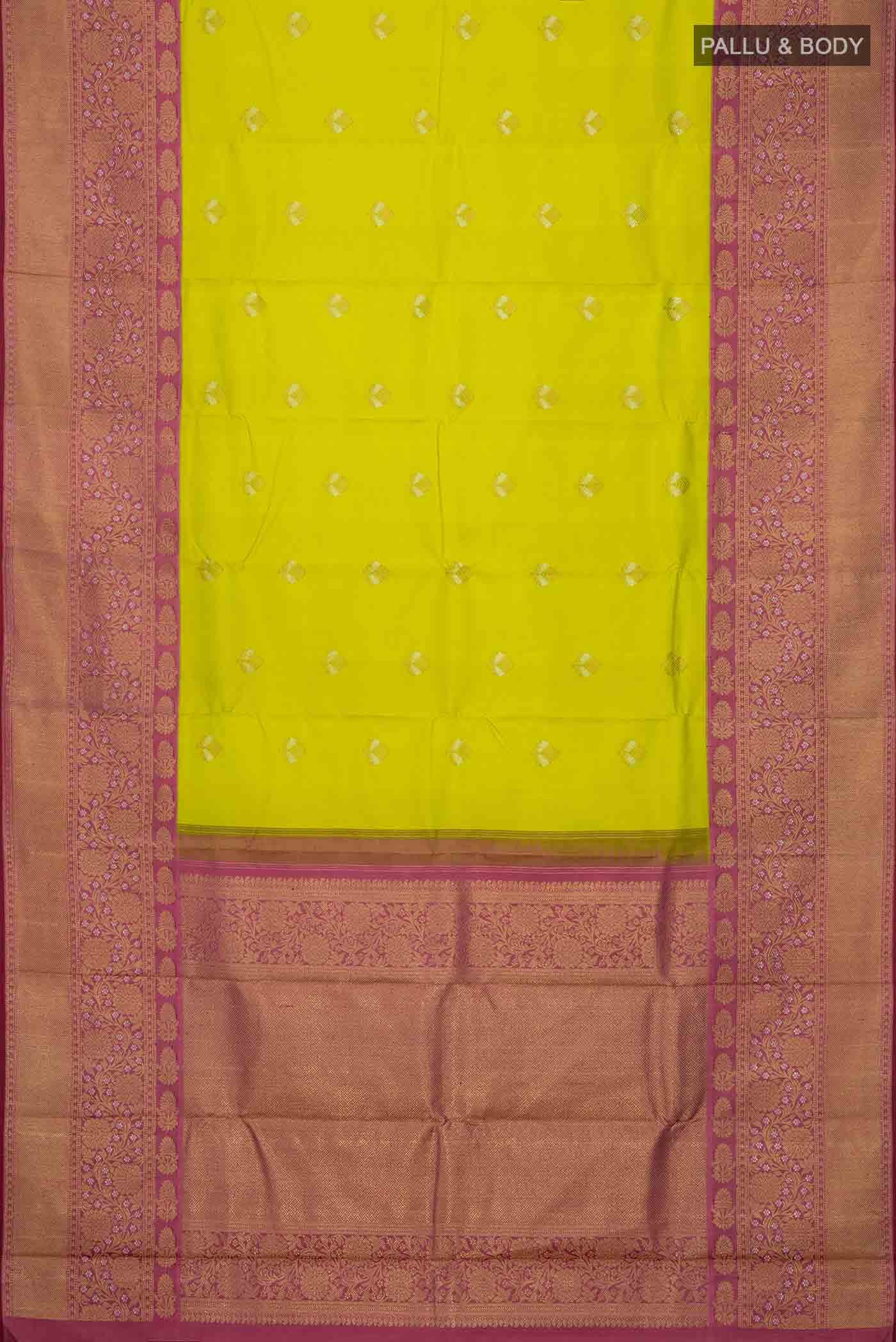 Pure Silk Pure Zari Green Kanchipuram Saree
