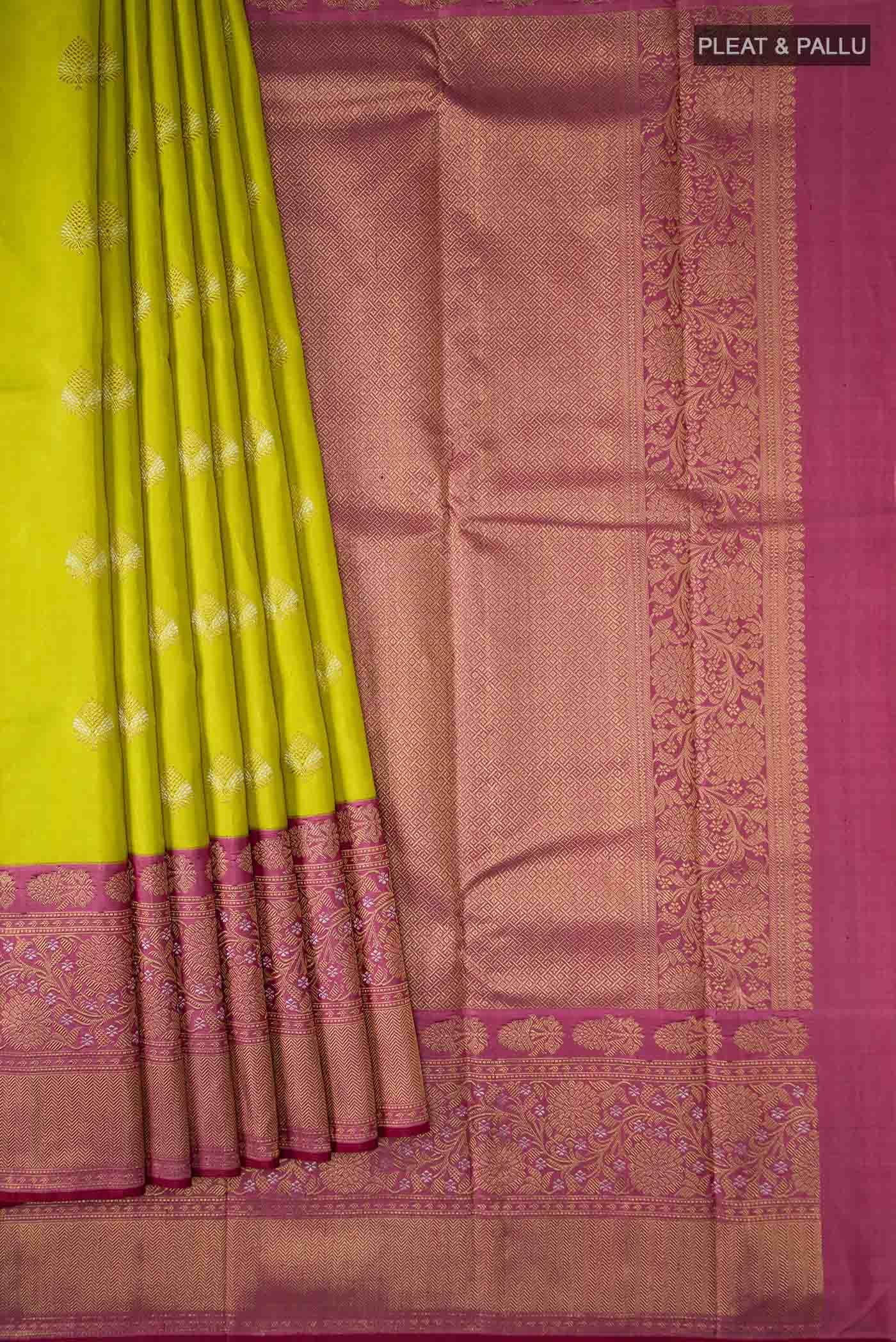 Pure Silk Pure Zari Green Kanjivaram Saree