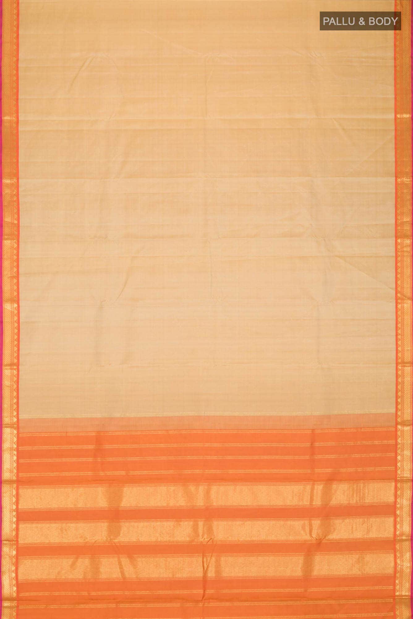 Beige Kanchipuram Silk Saree