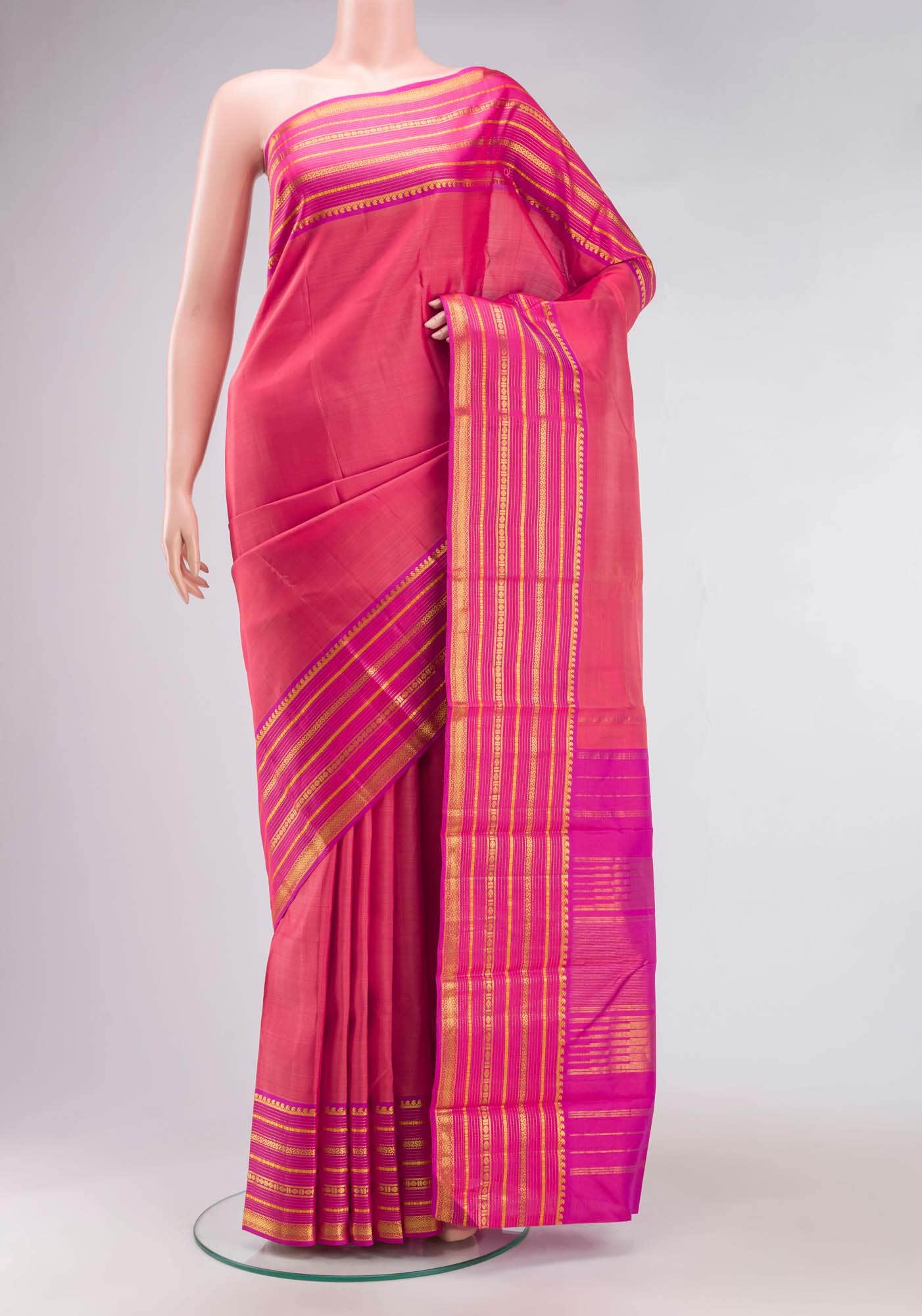 Pink Kanchipuram Silk Saree