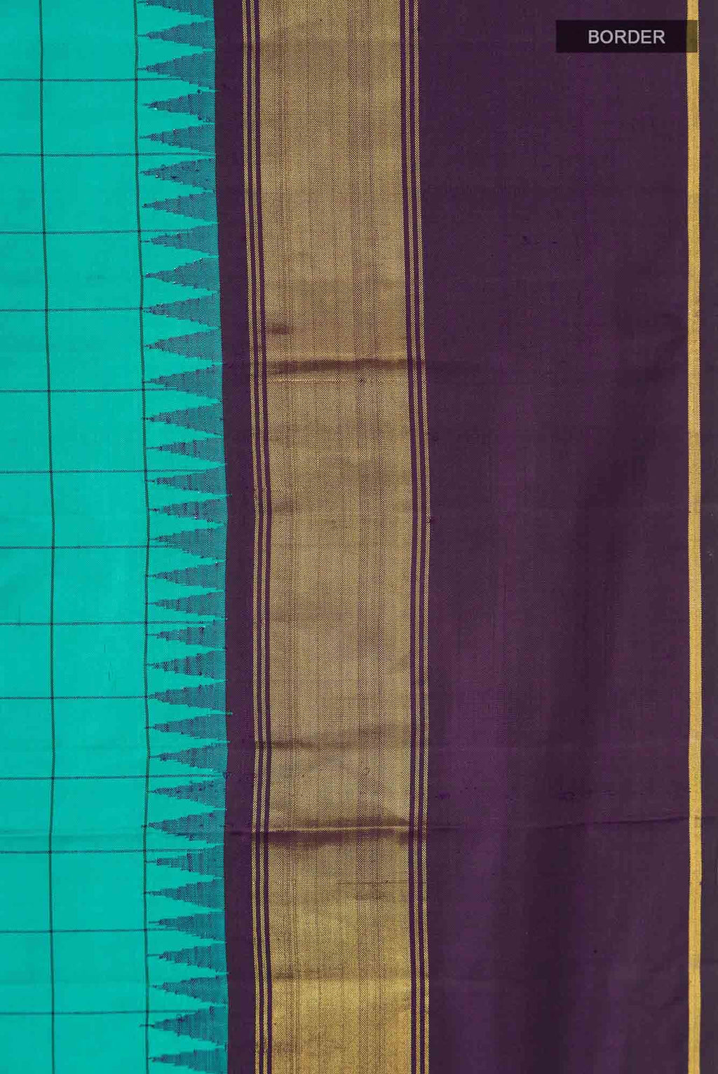 Turquoise Kanchipuram Silk Saree