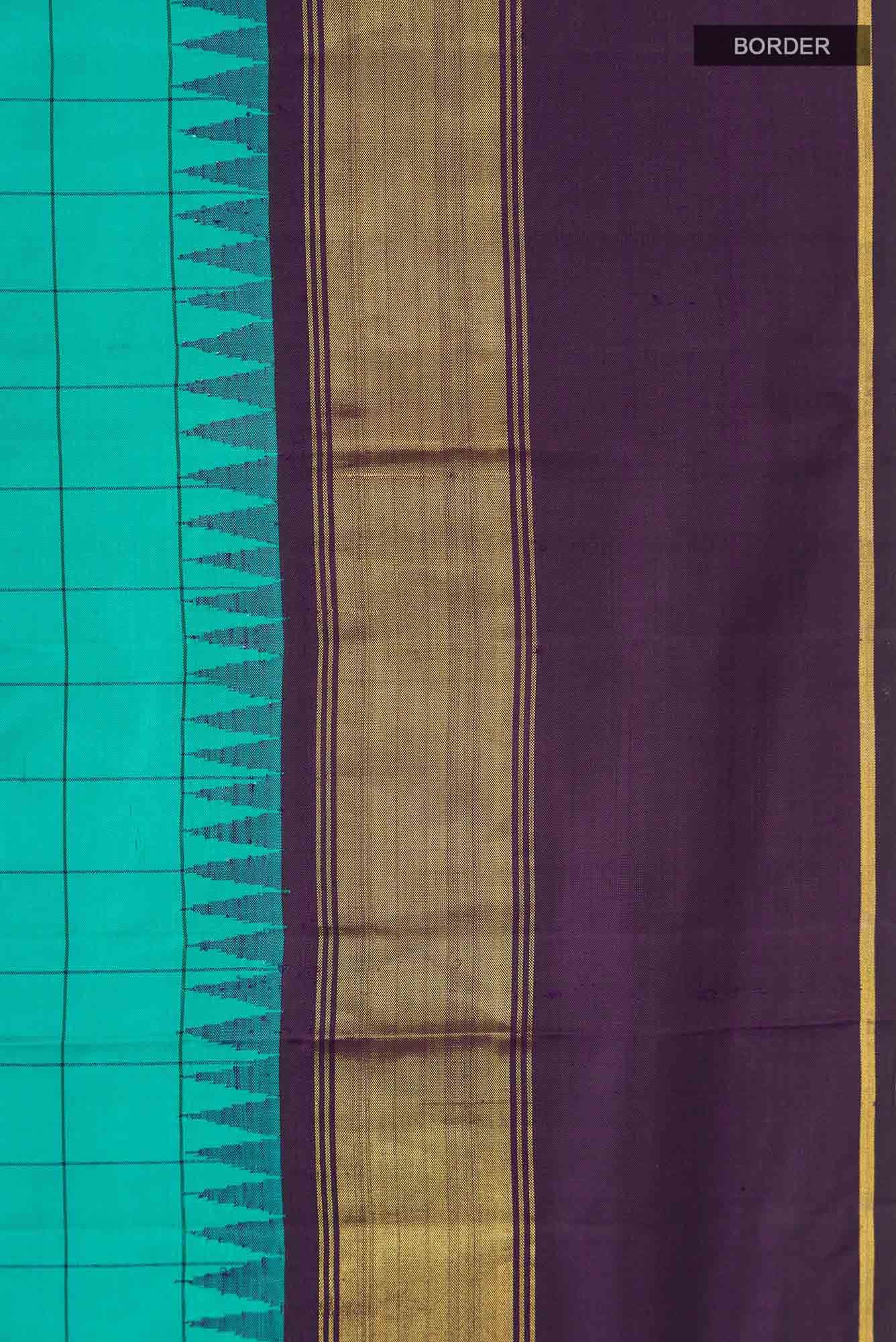 Turquoise Kanchipuram Silk Saree
