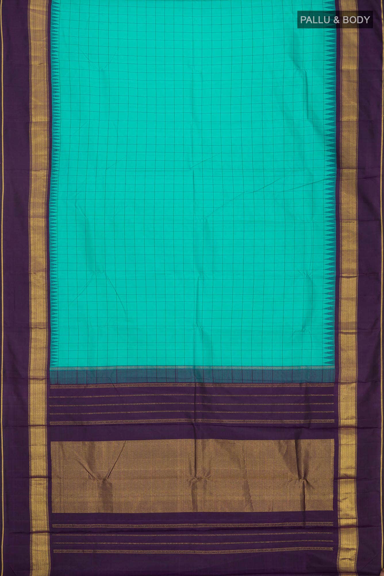 Turquoise Kanchipuram Silk Saree