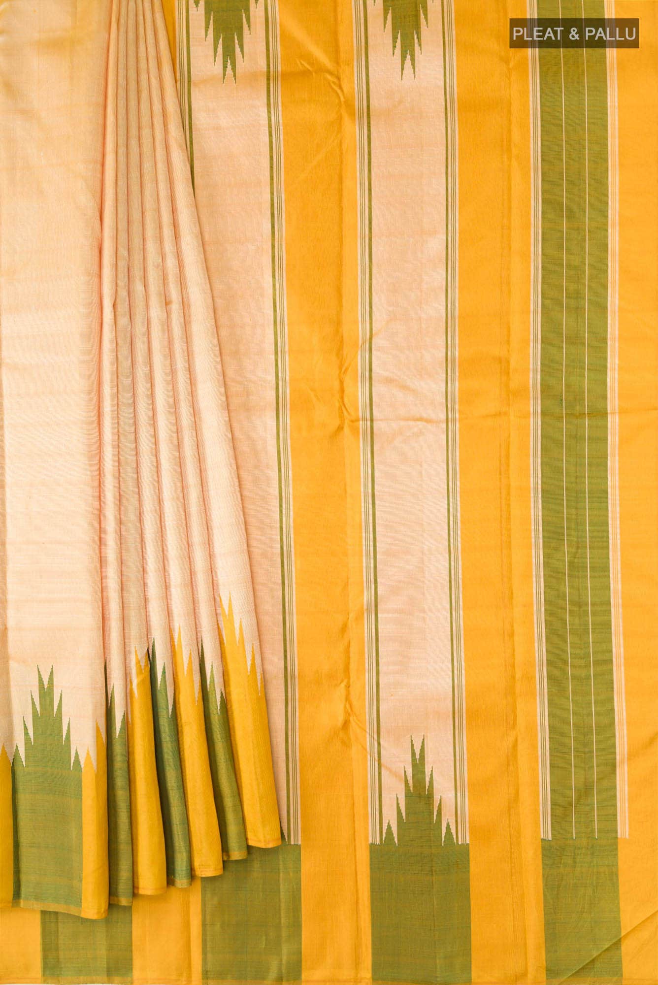 Beige Kanchipuram Silk Saree